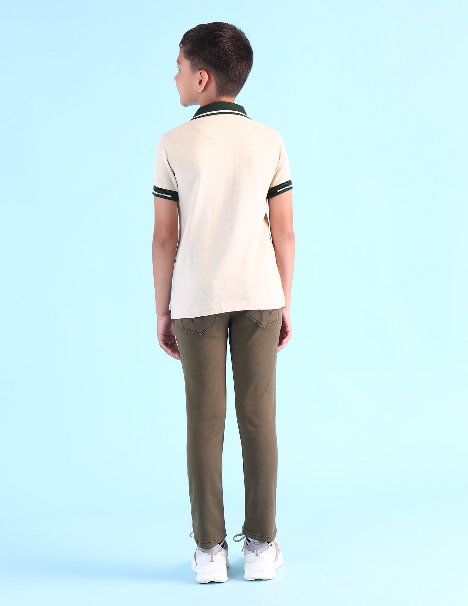 Boys Colour Block Regular Fit T-Shirt Ivory - U.S. Polo Assn. India | Large