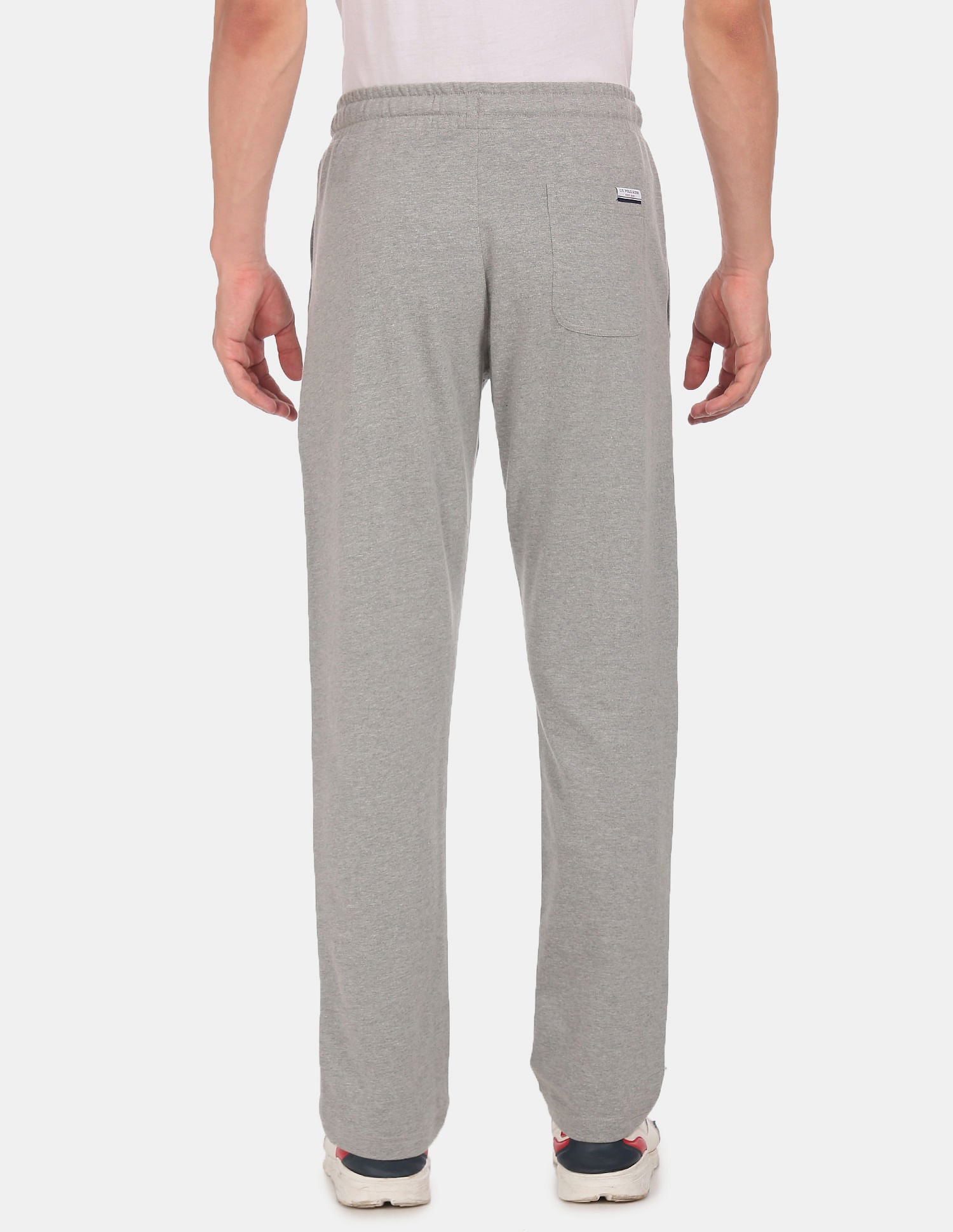Comfort Fit Solid Cotton Polyester I673 Lounge Track Pants - Pack Of 1 Grey - U.S. POLO ASSN. | Large