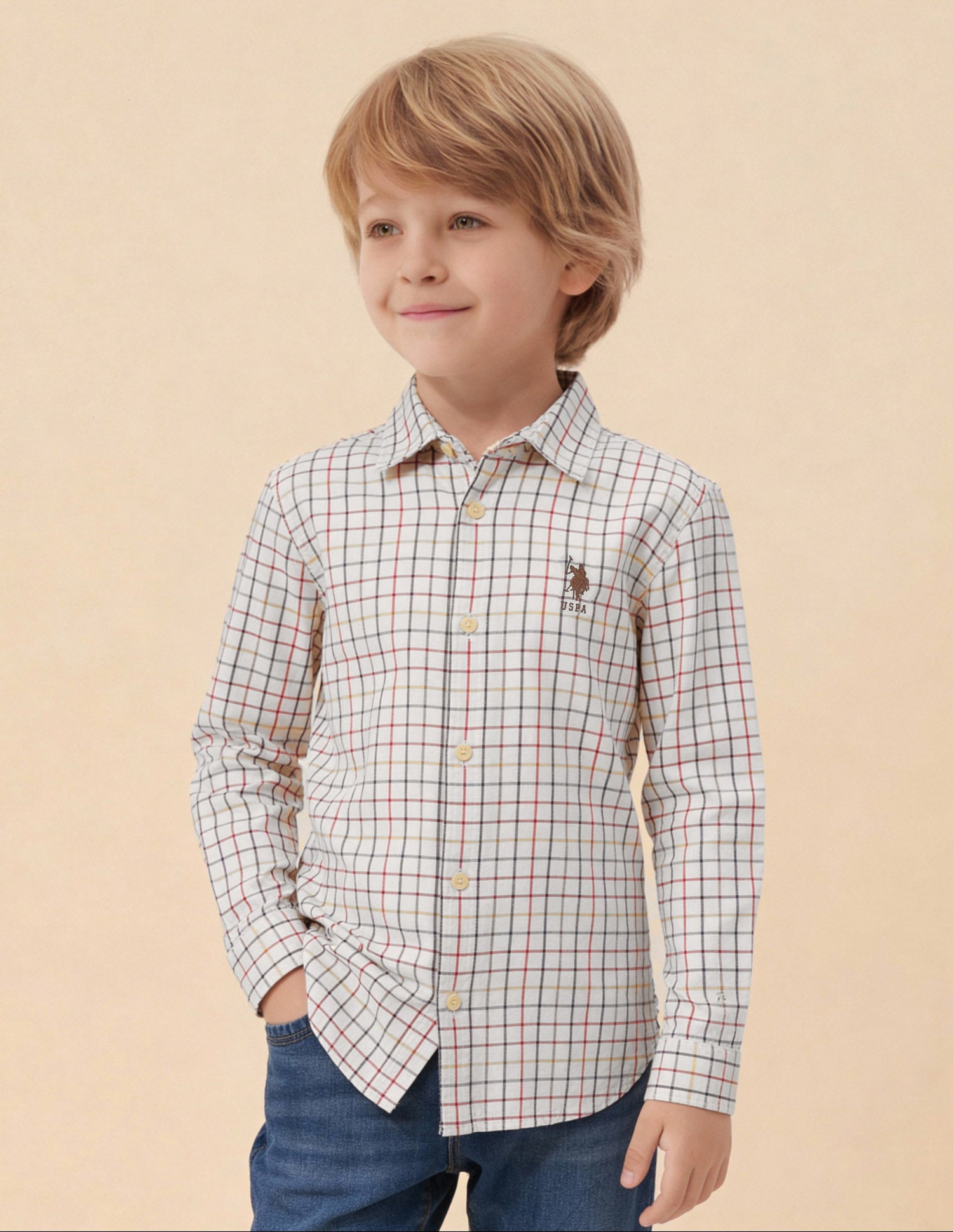 Twill Grid Tattersall Checked Shirt Multi3 - U.S. Polo Assn. India | Large