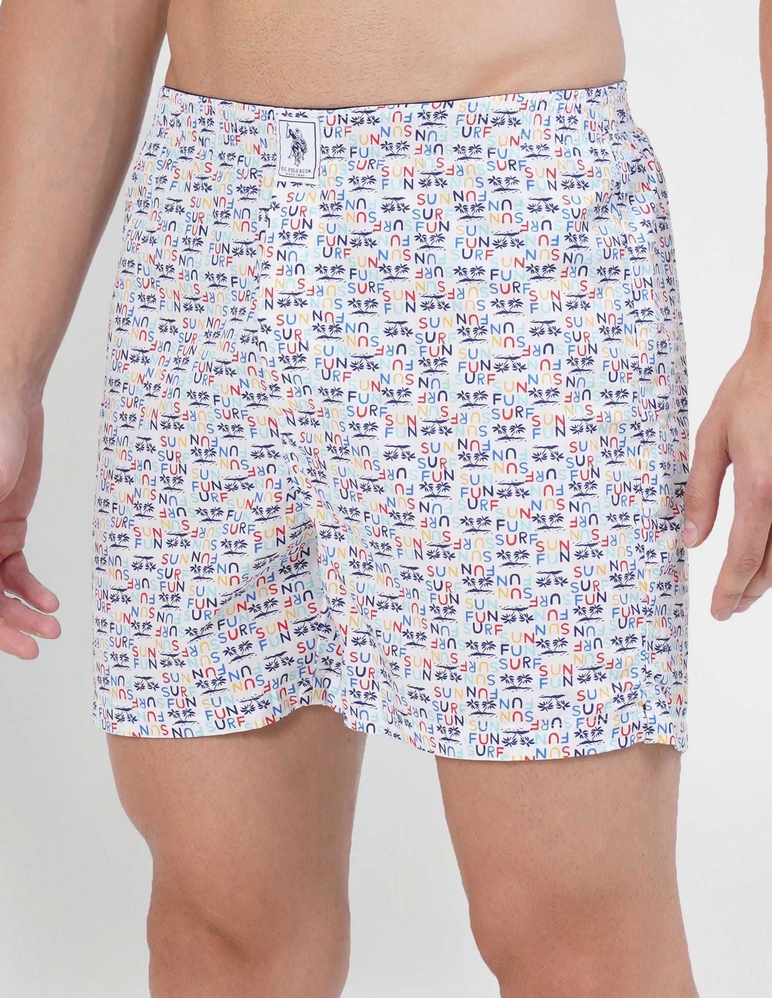 Back Pocket All Over Print IYAC Boxers - Pack Of 1 Ivory - U.S. POLO ASSN. | Large