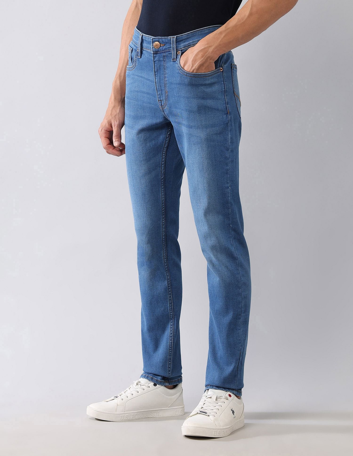 Regallo Skinny Fit Blue Jeans Blue - U.S. Polo Assn. India | Large