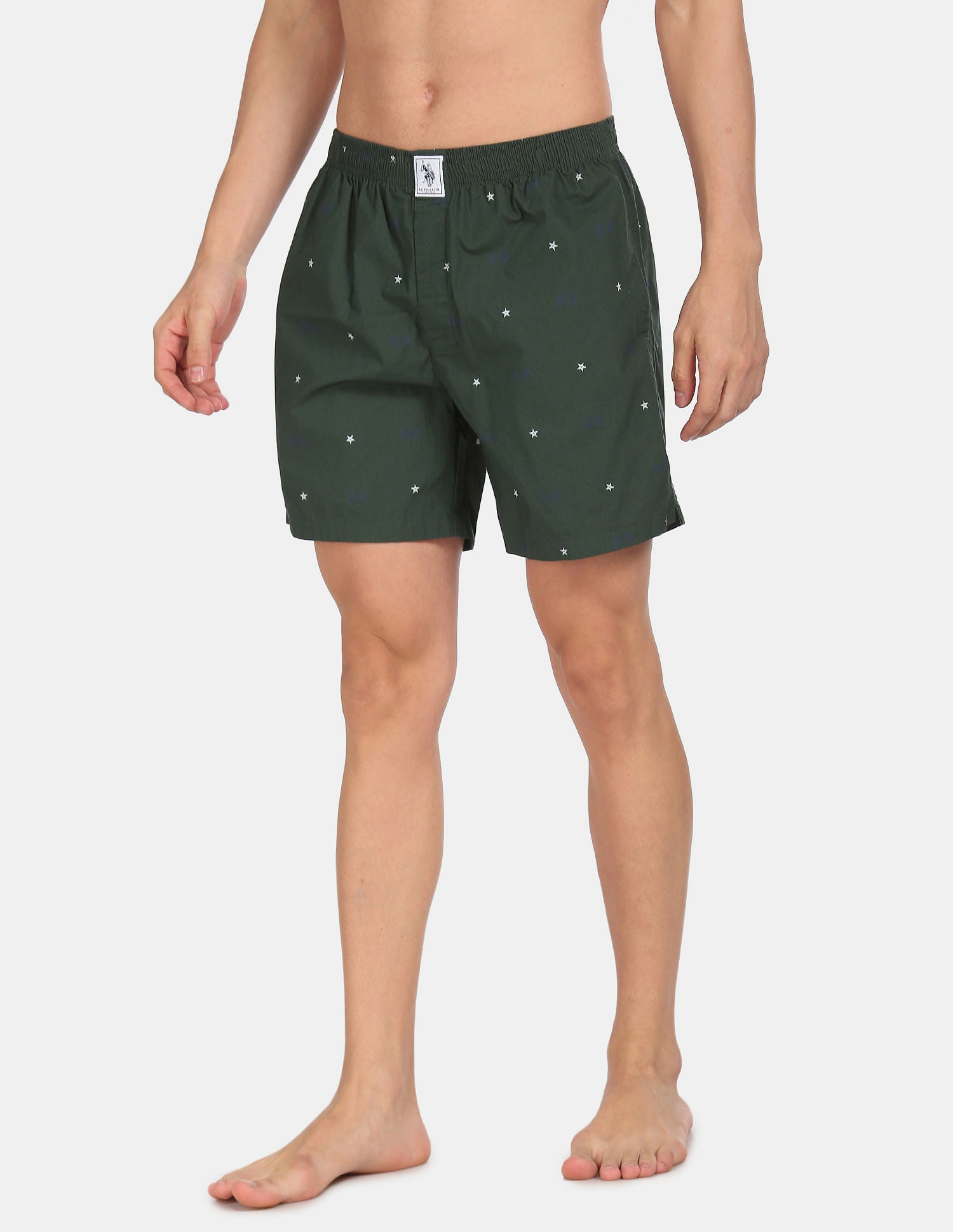 Comfort Fit Print Cotton I663 Boxers - Pack Of 1 Bottle Green - U.S. POLO ASSN. | Large