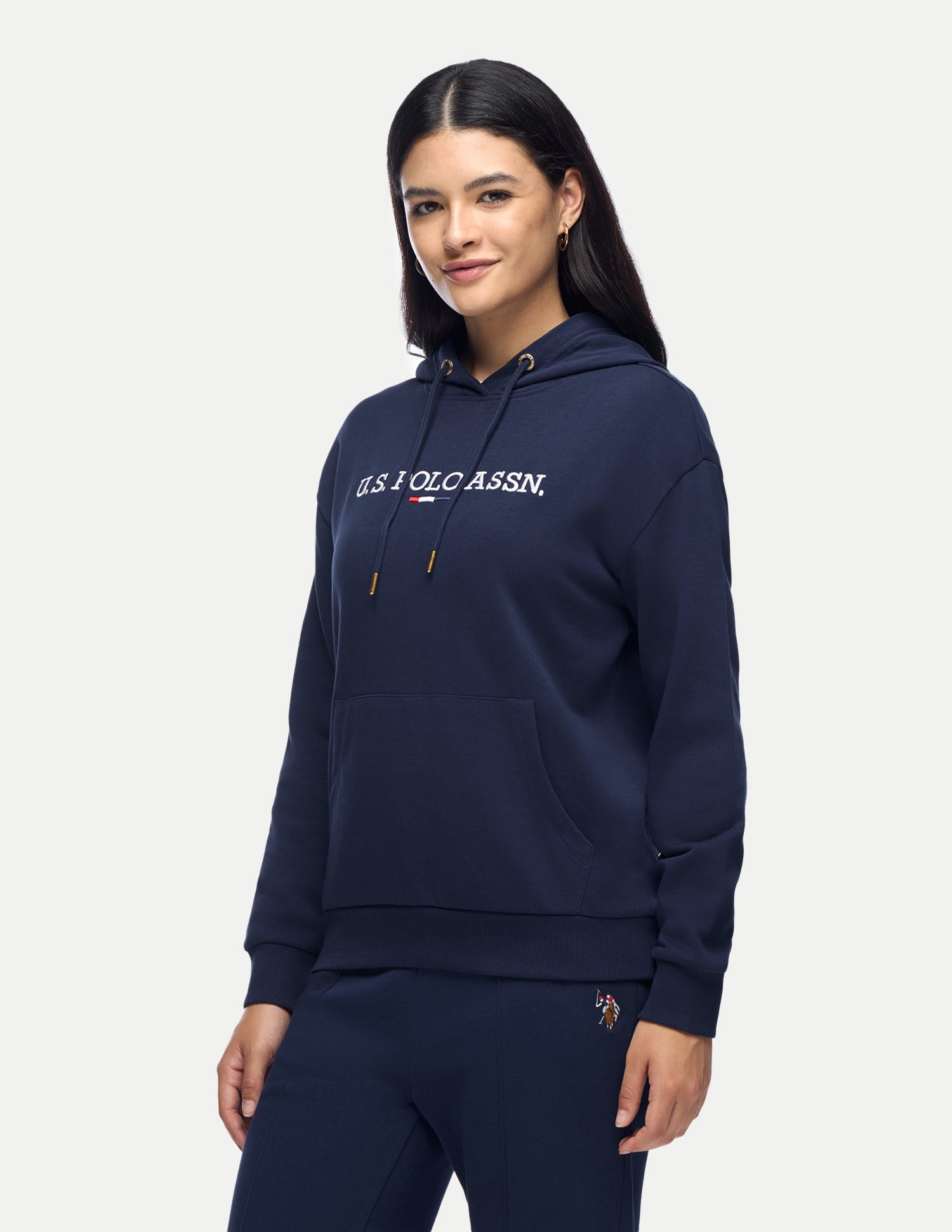 Brand Embroidered Relaxed Fit Sweatshirt Blue - U.S. Polo Assn. India | Large