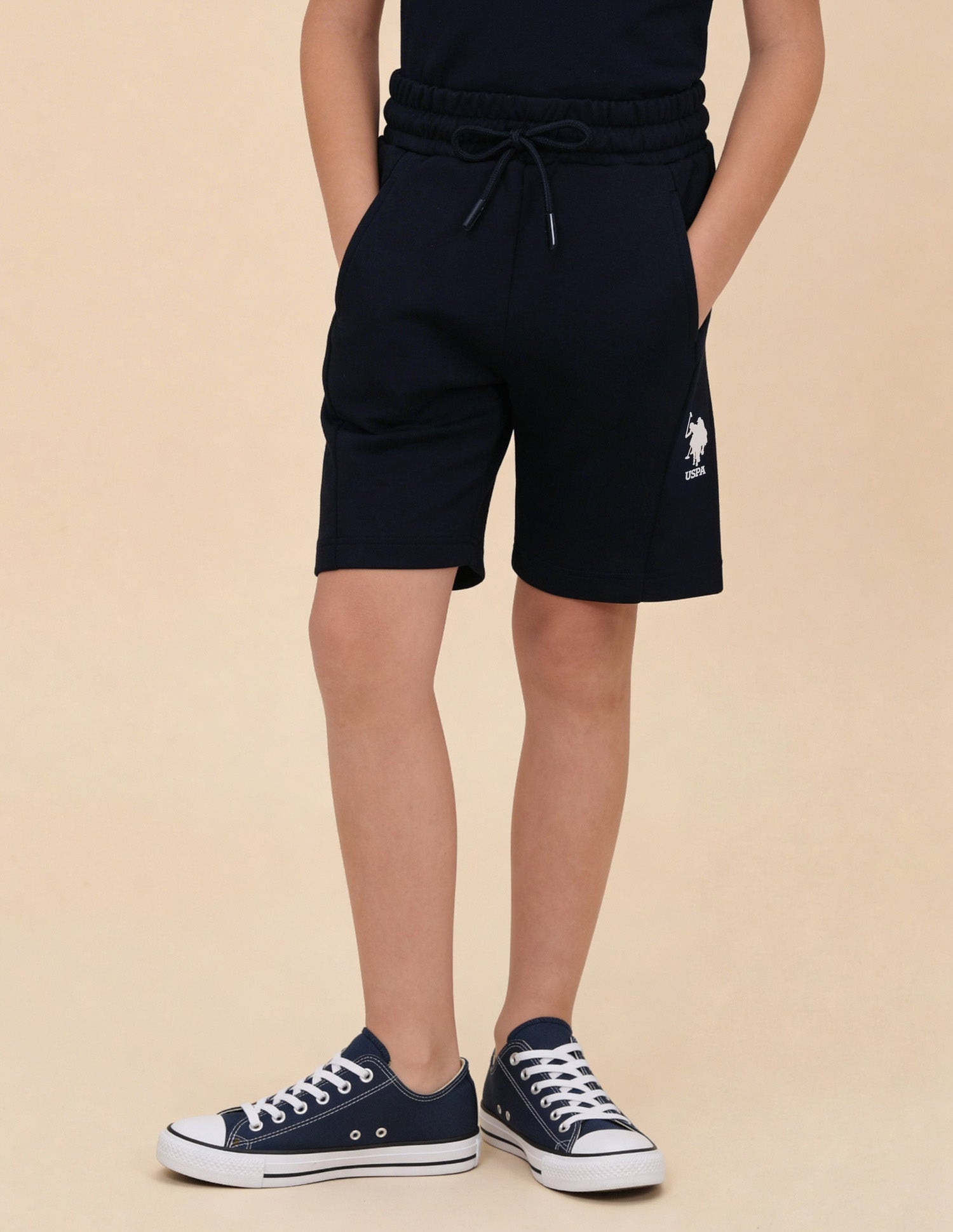 Solid Regular Fit Shorts Navy - U.S. Polo Assn. India | Large
