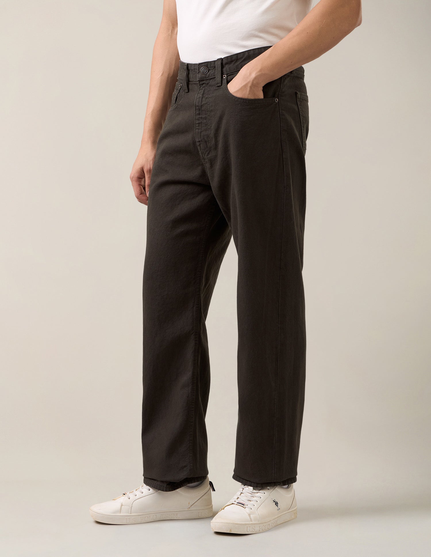 Logan Loose Straight Fit Brown Jeans Dark Brown - U.S. Polo Assn. India | Large