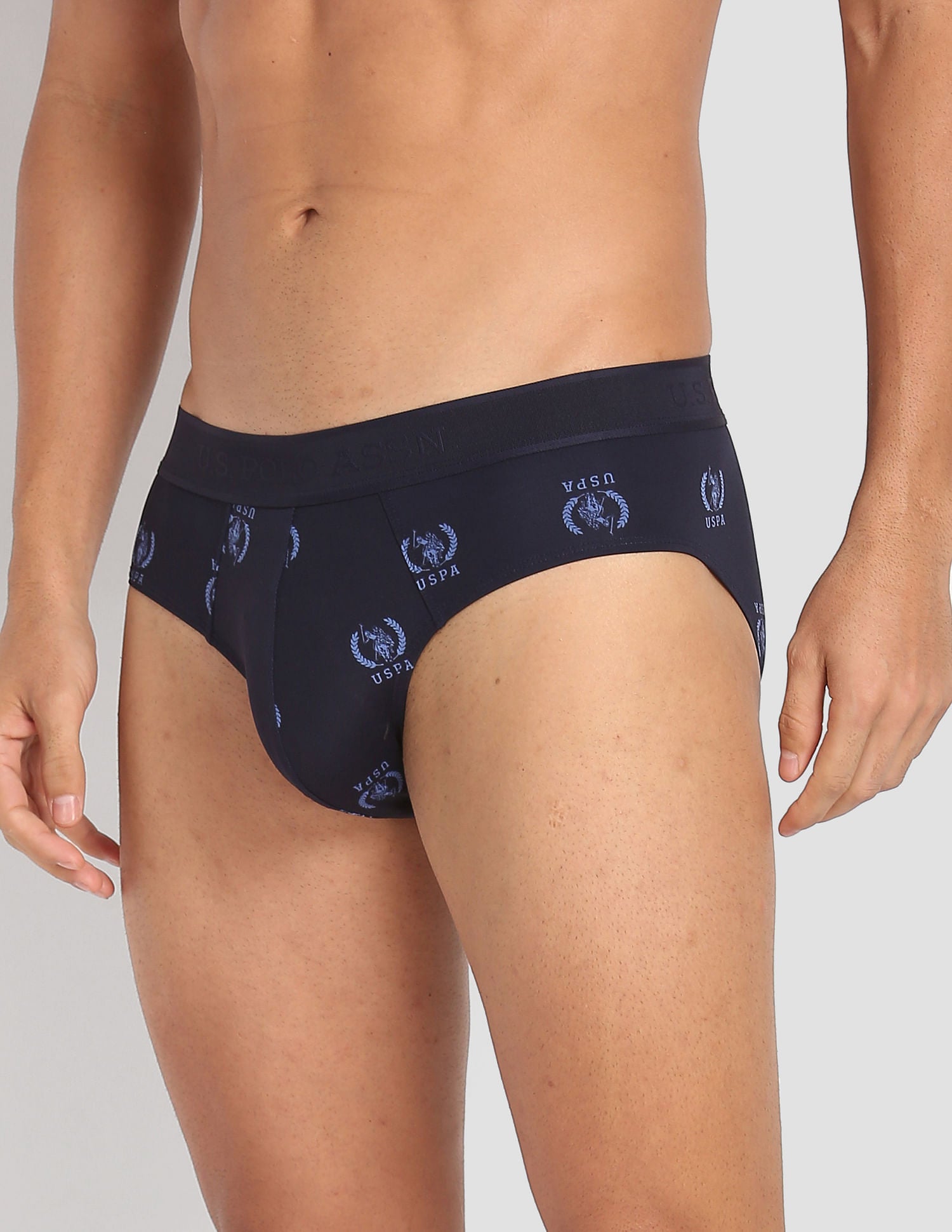 Nylon Stretch Printed AB002 Active Briefs - Pack Of 1 Navy - U.S. POLO ASSN. | Large