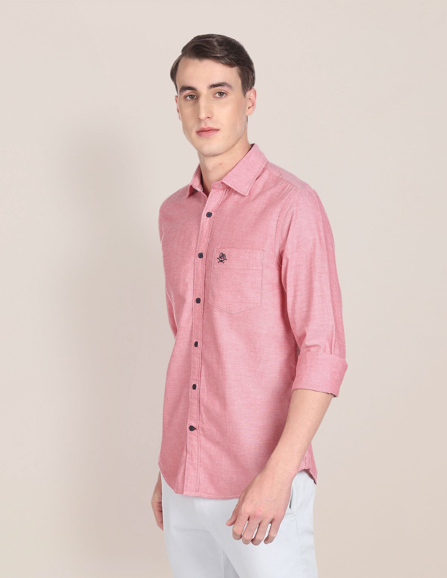 Premium Cotton Oxford Casual Shirt Red - U.S. Polo Assn. India | Large