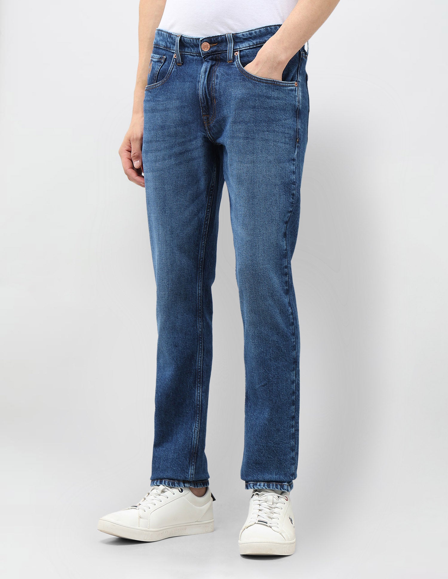 Brandon Slim Tapered Fit Whiskered Jeans Indigo - U.S. POLO ASSN. | Large