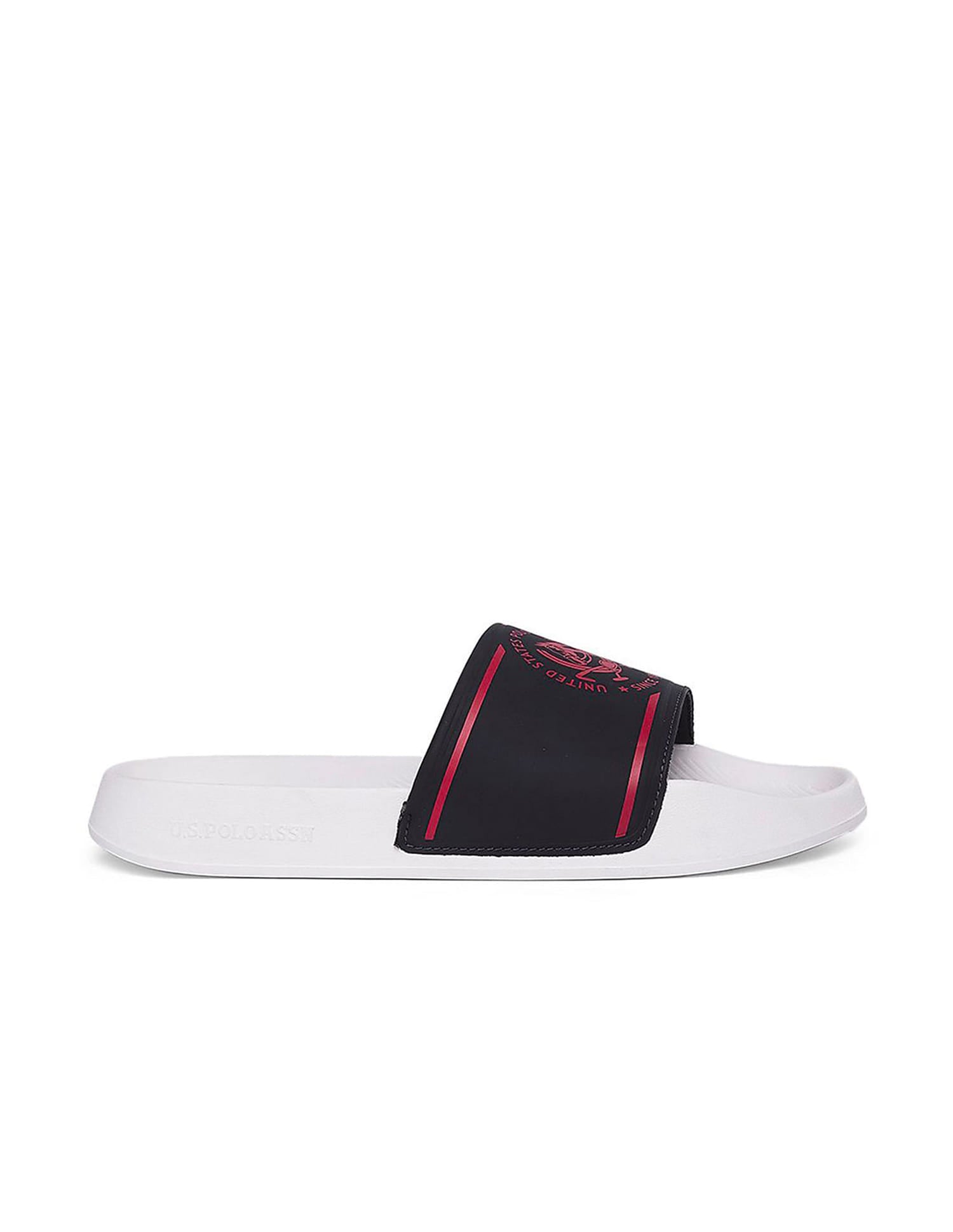 Men Brand Print Zane 4.0 Slides Blue - U.S. Polo Assn. India | Large