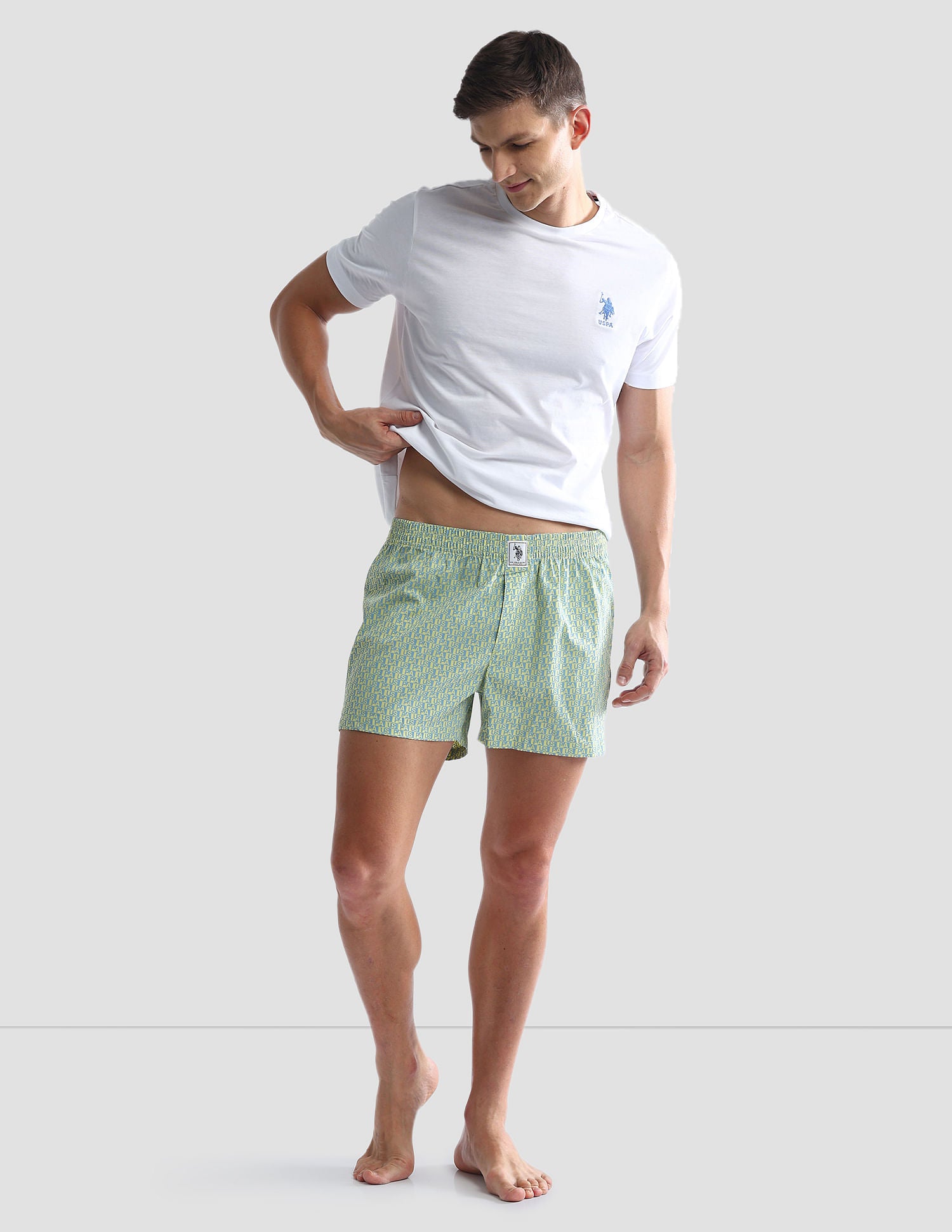 Mid Rise Soft Cotton OEX02 Boxers - Pack Of 2 Green and Blue - U.S. POLO ASSN. | Large