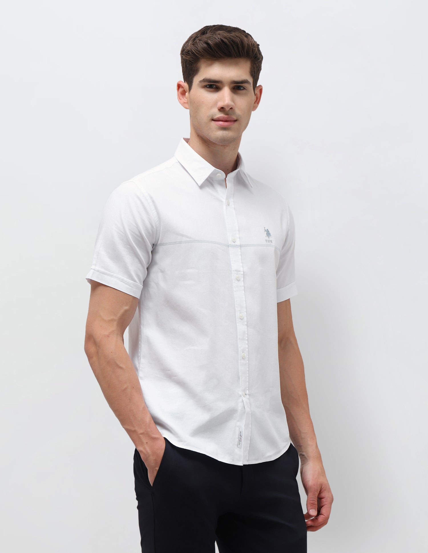 Twill Regular Fit Shirt White - U.S. Polo Assn. India | Large