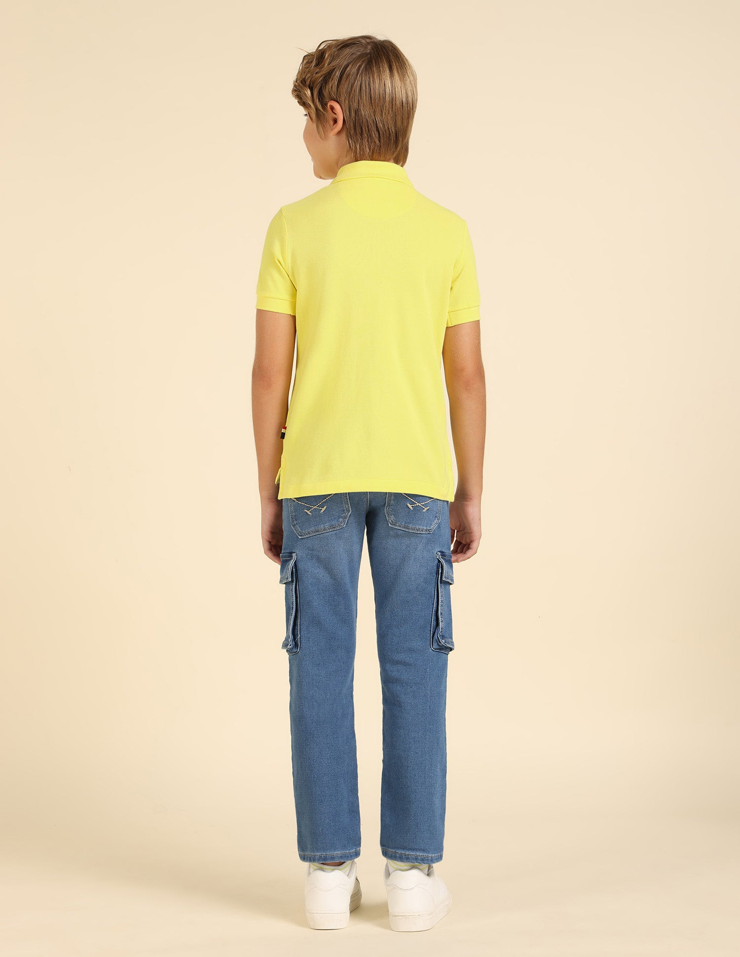 Boys Regular Fit Graphic Printed Polo Shirt Light Yellow - U.S. POLO ASSN. | Large