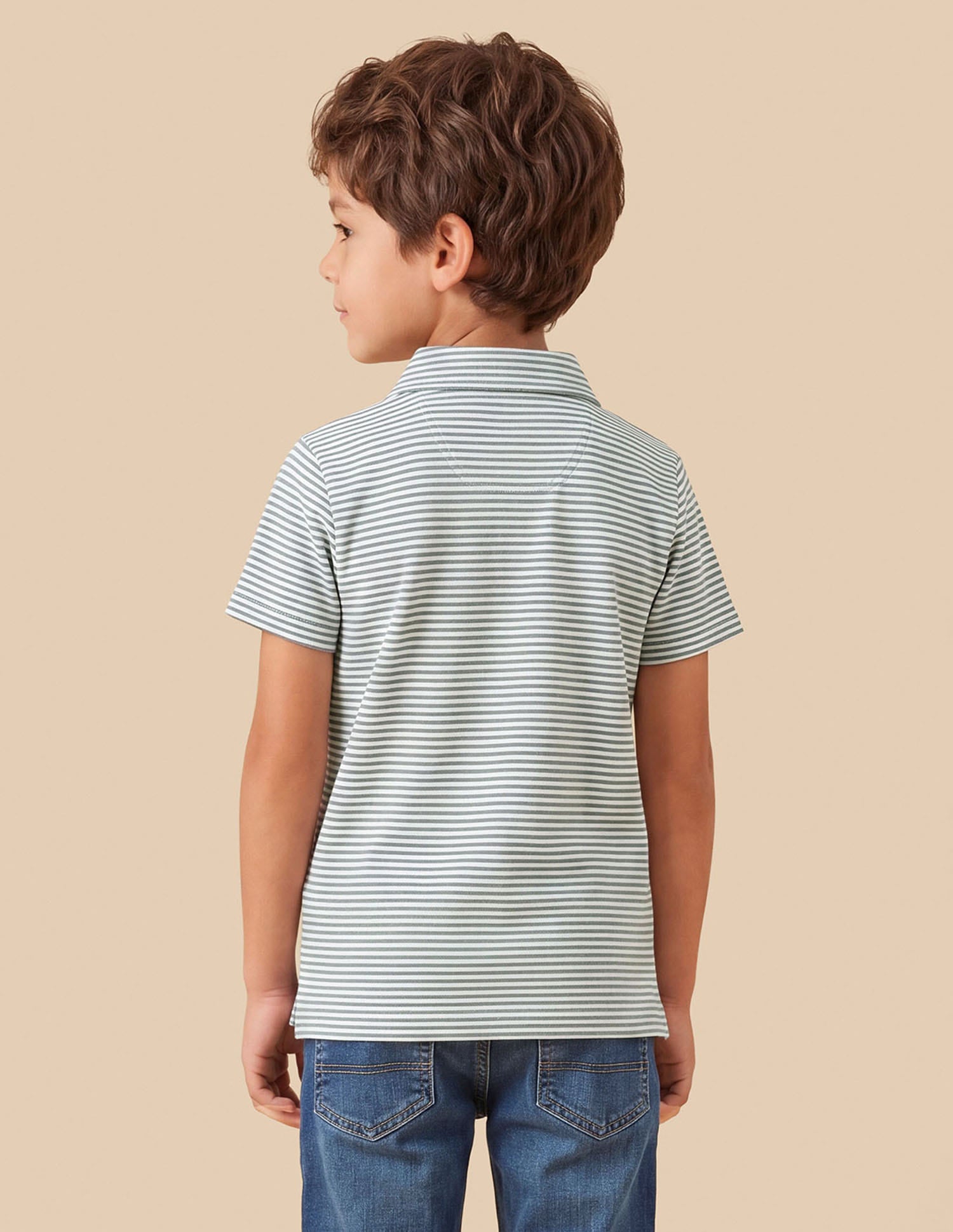 Horizontal Striped Regular Fit Polo Shirt Green - U.S. Polo Assn. India | Large