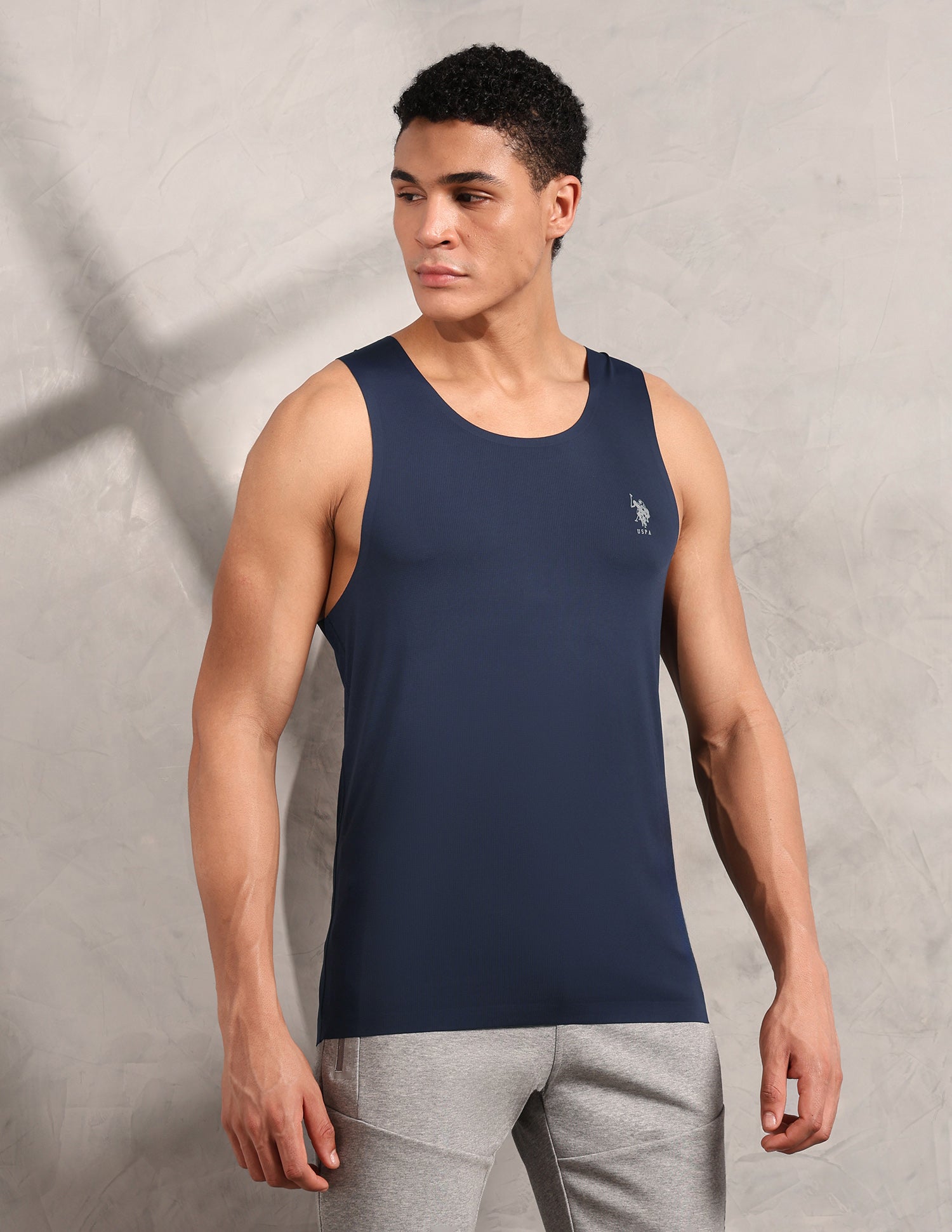 Breathe Easy Mesh Seamless RV001 Sports Vest Navy - U.S. Polo Assn. India | Large