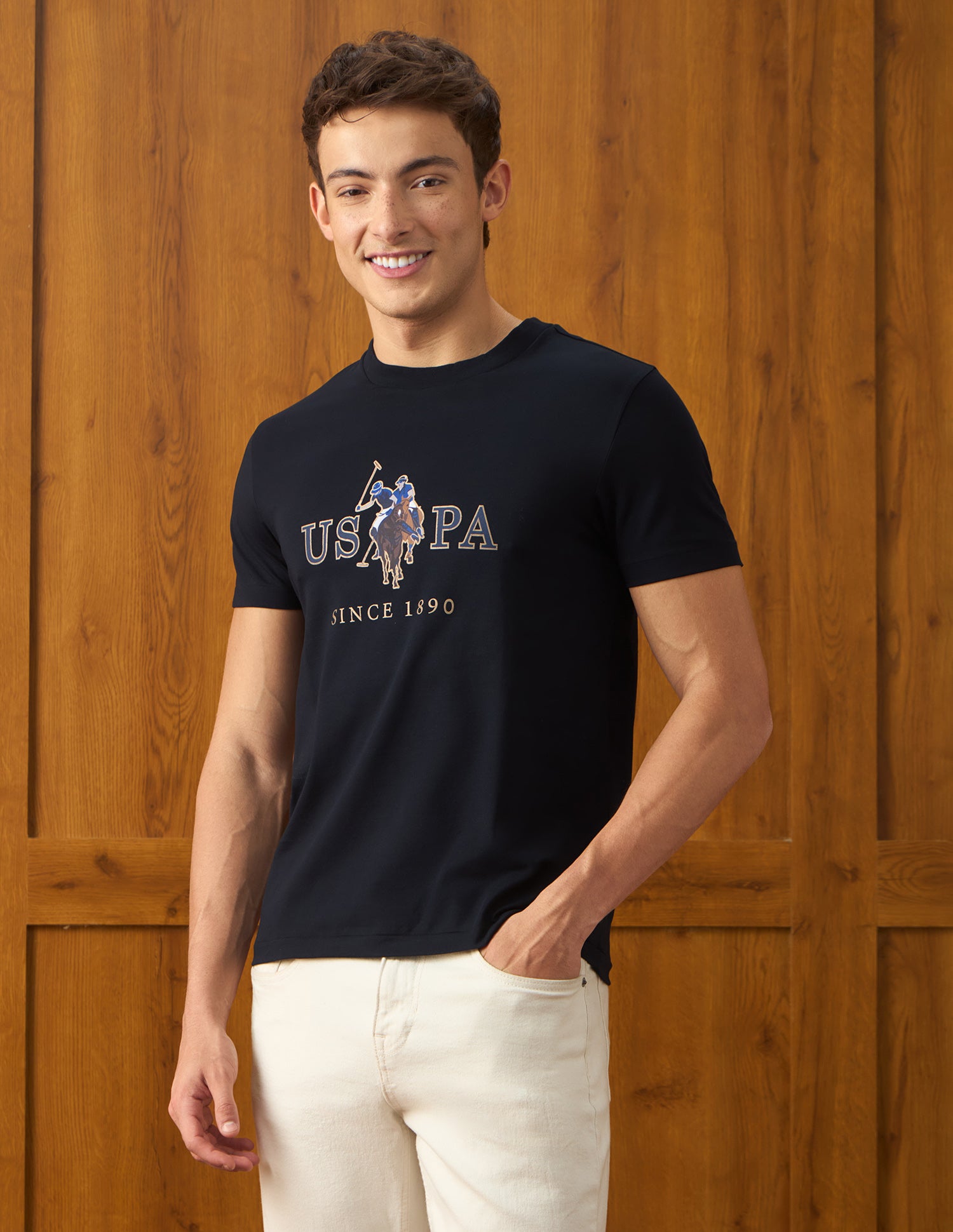 Brand Printed Slim Fit T-Shirt Navy - U.S. Polo Assn. India | Large