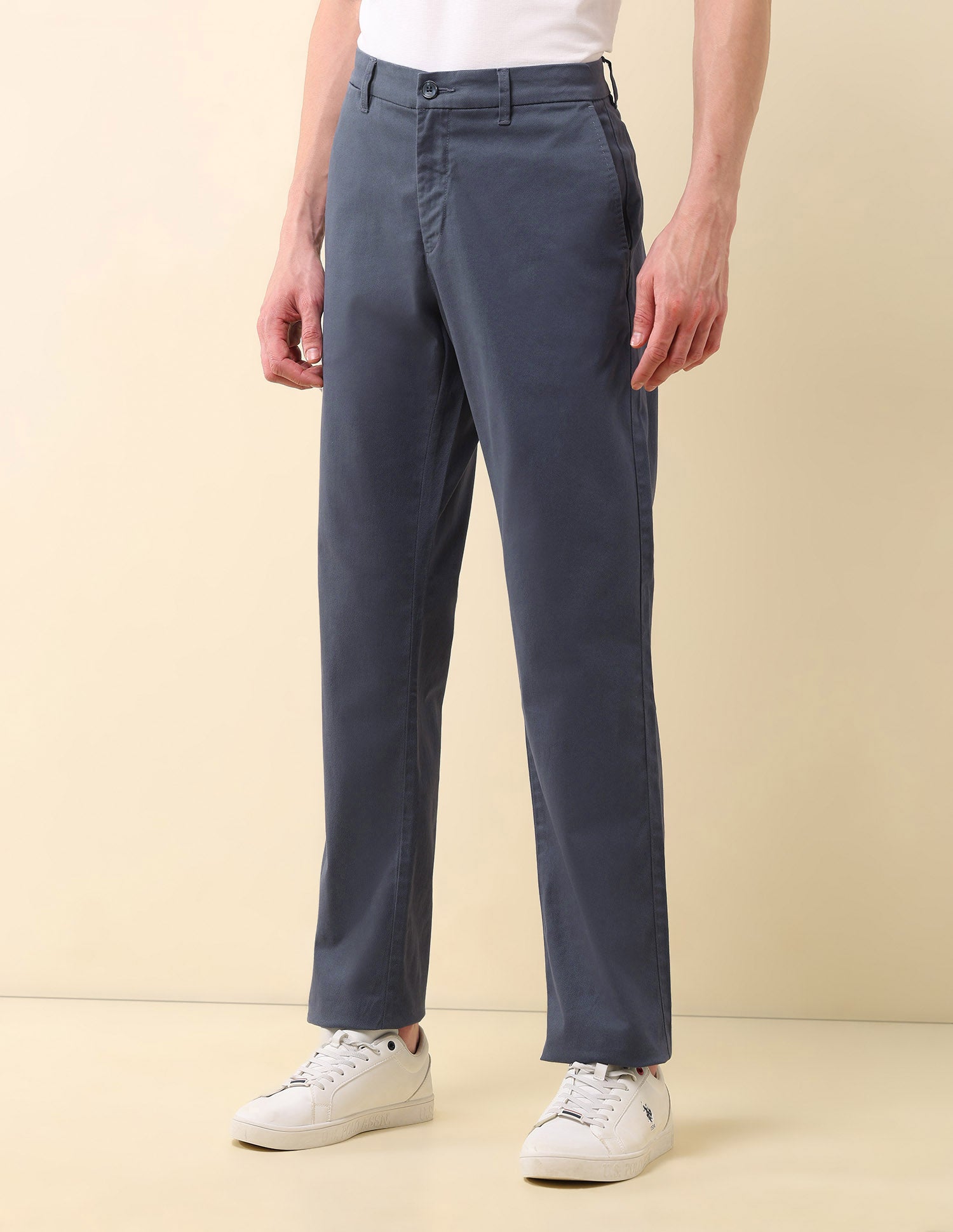 Mid Rise Riley Straight Fit Trousers Blue - U.S. POLO ASSN. | Large