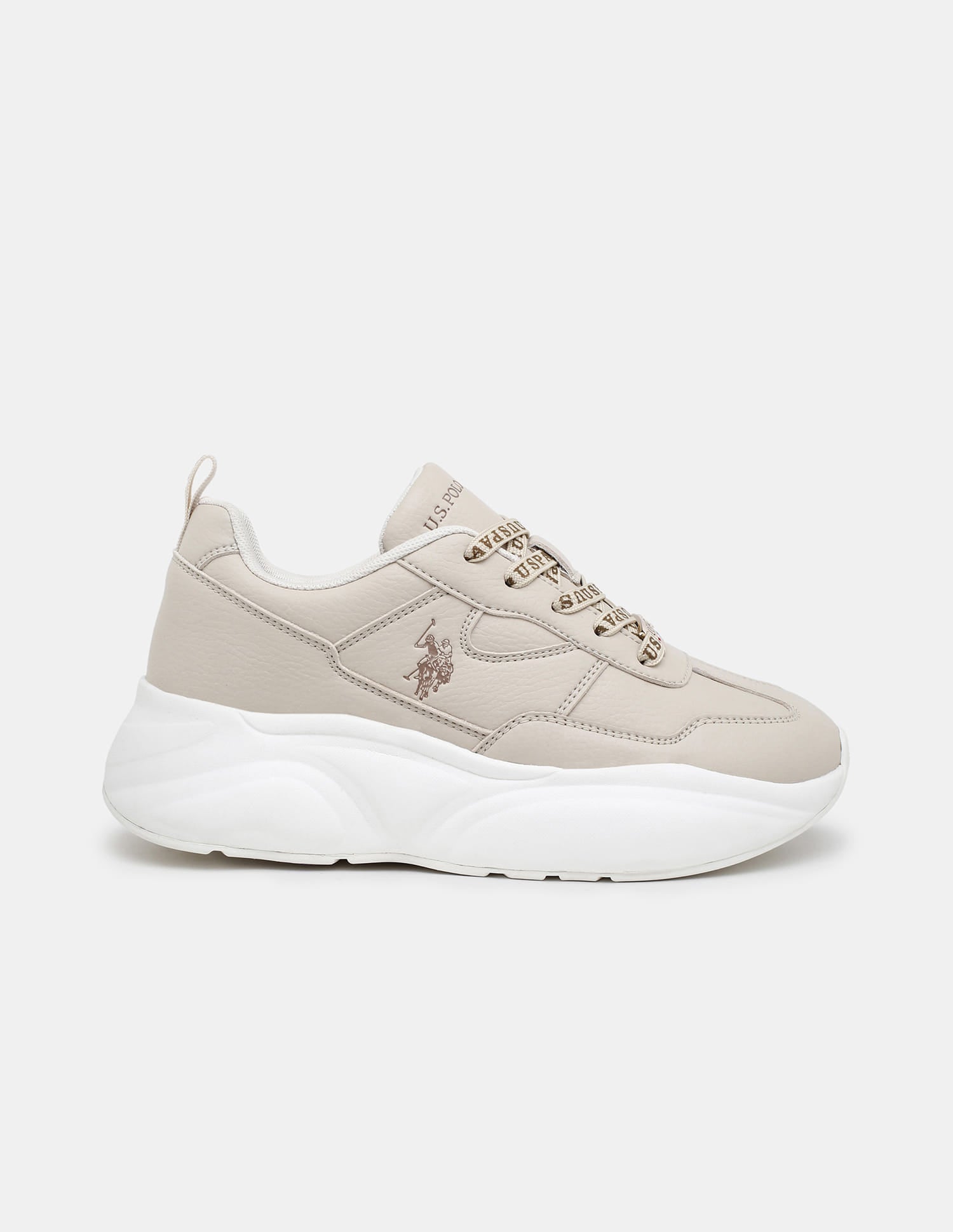 Women Lace Ups Evienne Sneakers Beige - U.S. Polo Assn. India | Large