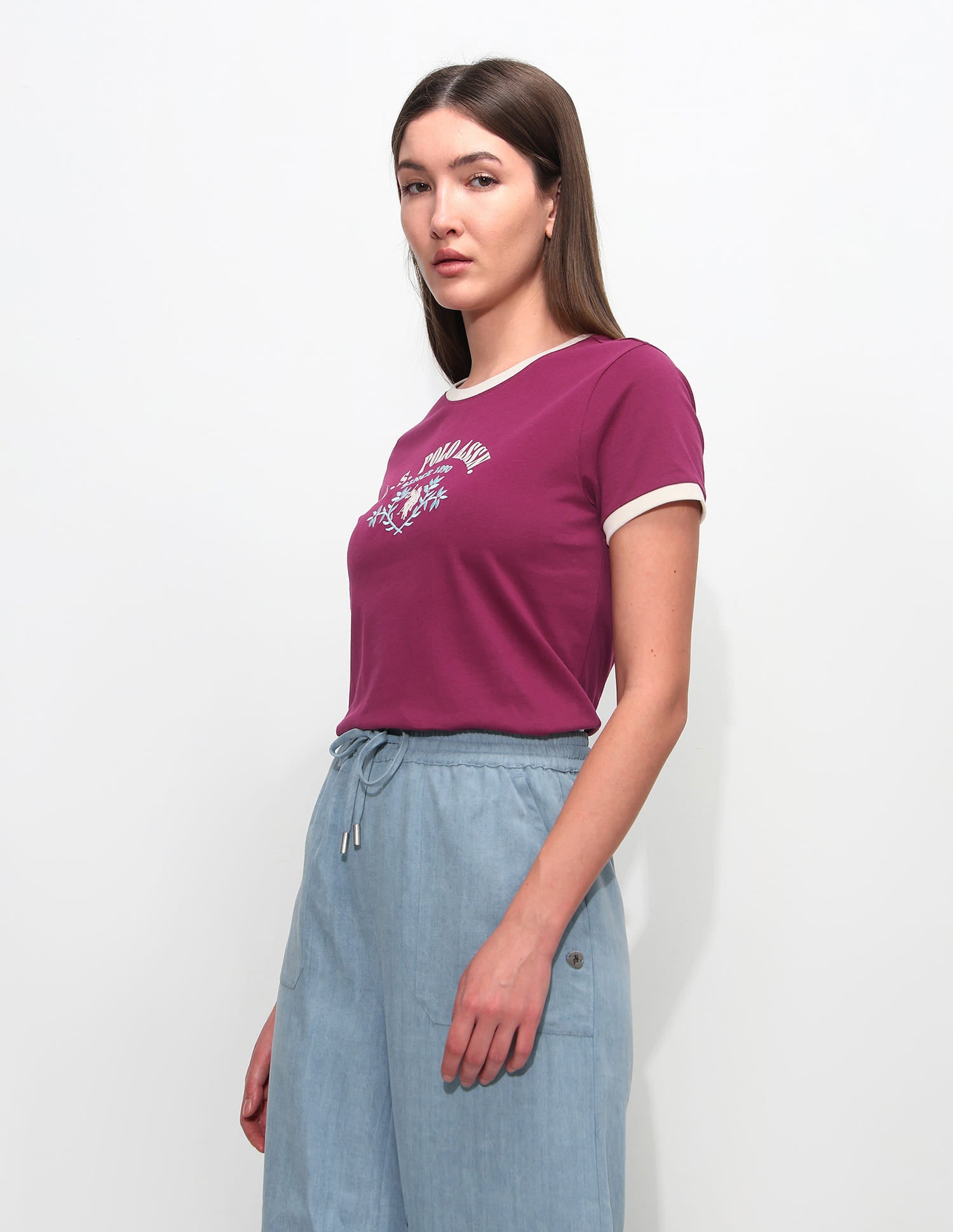 Regular Fit Brand Printed T-Shirt Wine - U.S. Polo Assn. India | Large