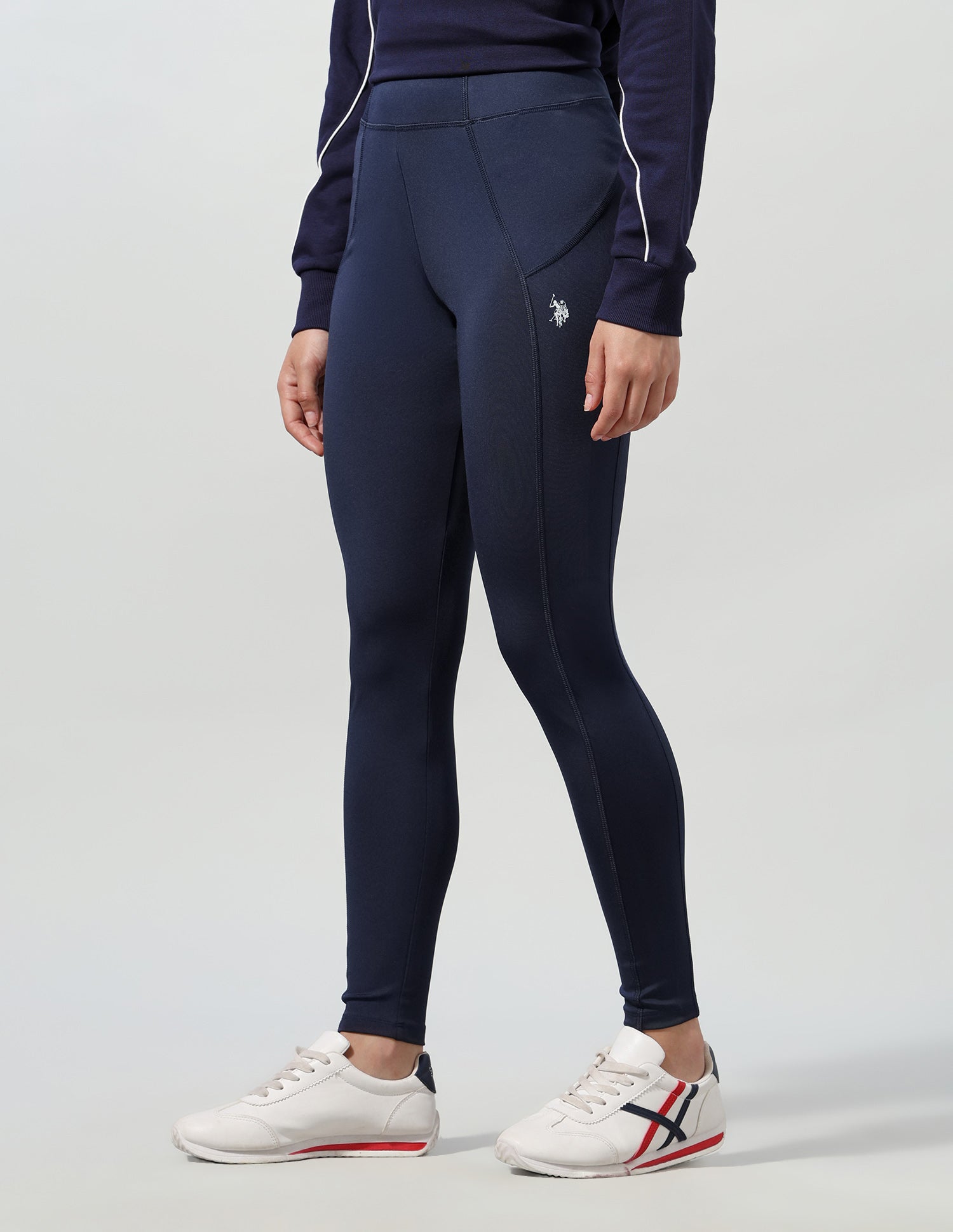 High Rise Solid Leggings Blue - U.S. Polo Assn. India | Large