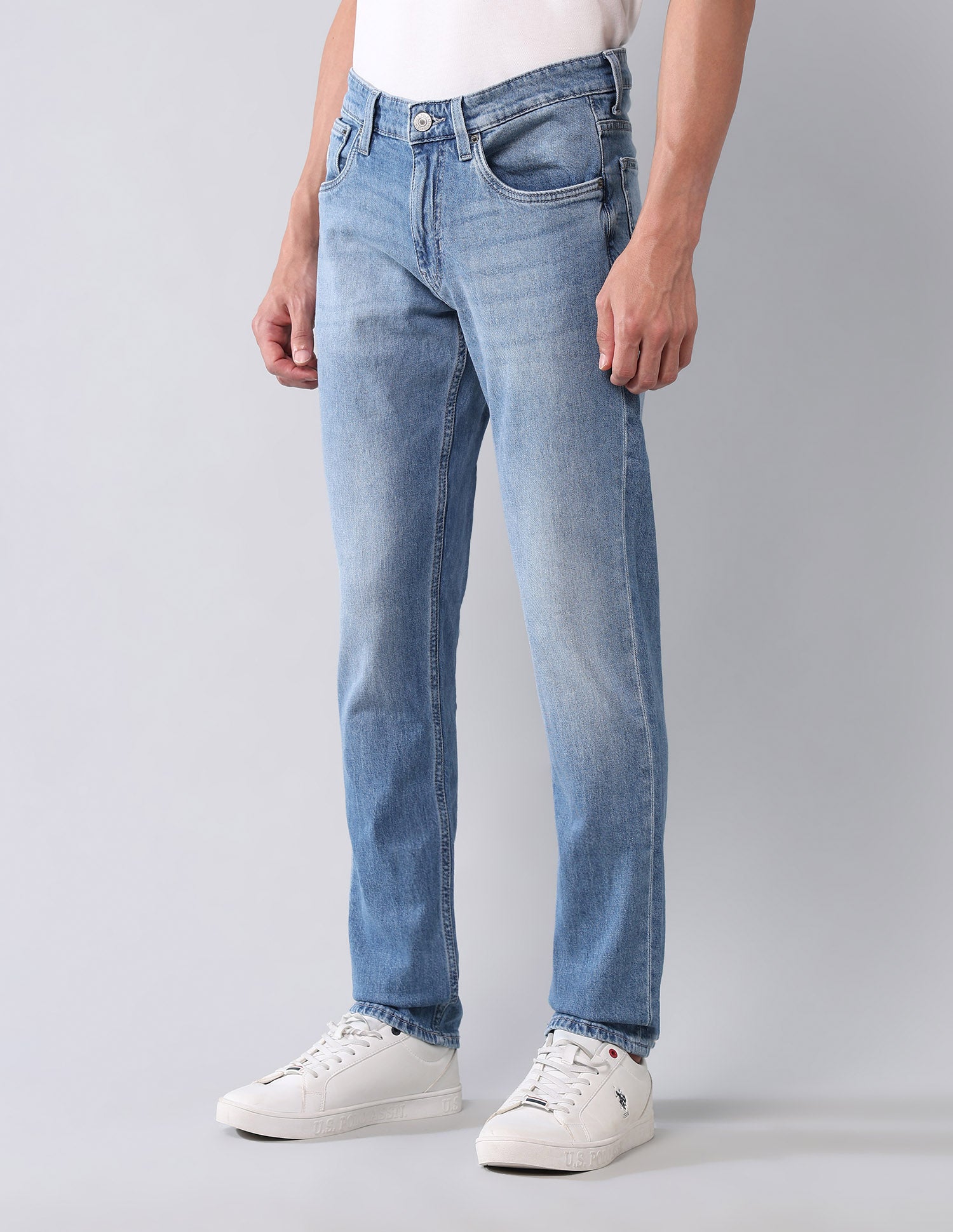 Brandon Slim Tapered Fit Vintage Jeans Mid Wash - U.S. Polo Assn. India | Large
