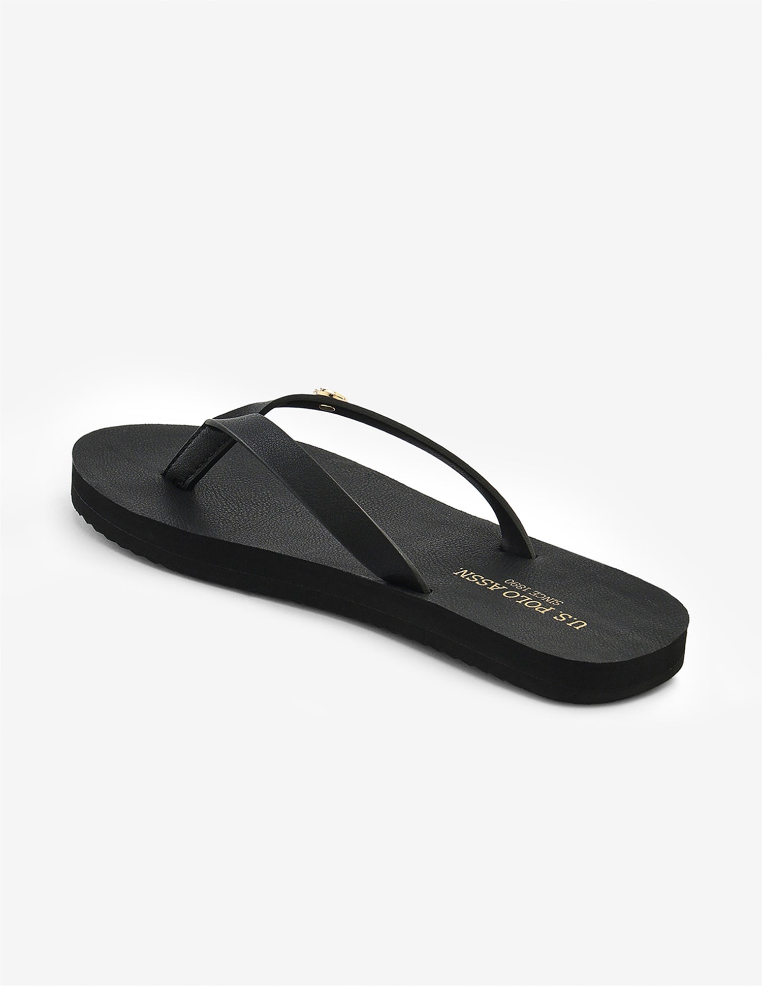 Narrow V-Strap Rei Flip Flops Black - U.S. Polo Assn. India | Large