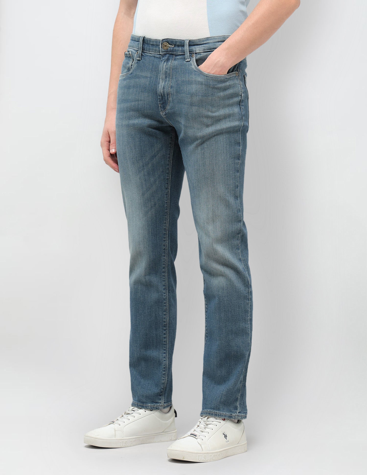 Harold Slim Straight Fit Blue Jeans Blue - U.S. POLO ASSN. | Large