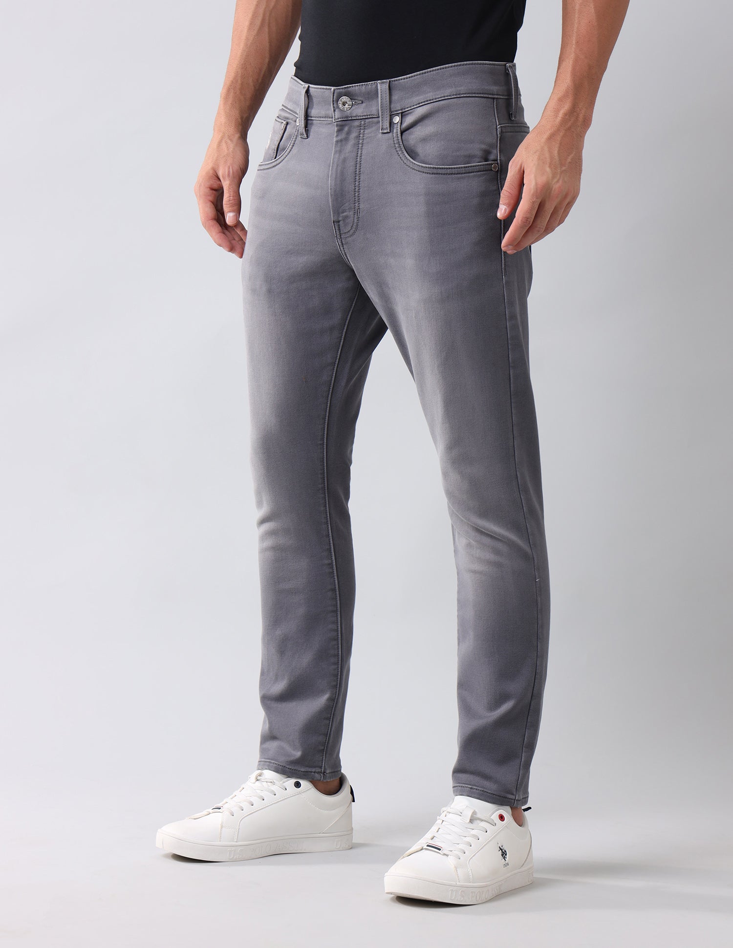 Henry Tapered Cropped Fit Grey Jeans Grey - U.S. Polo Assn. India | Large