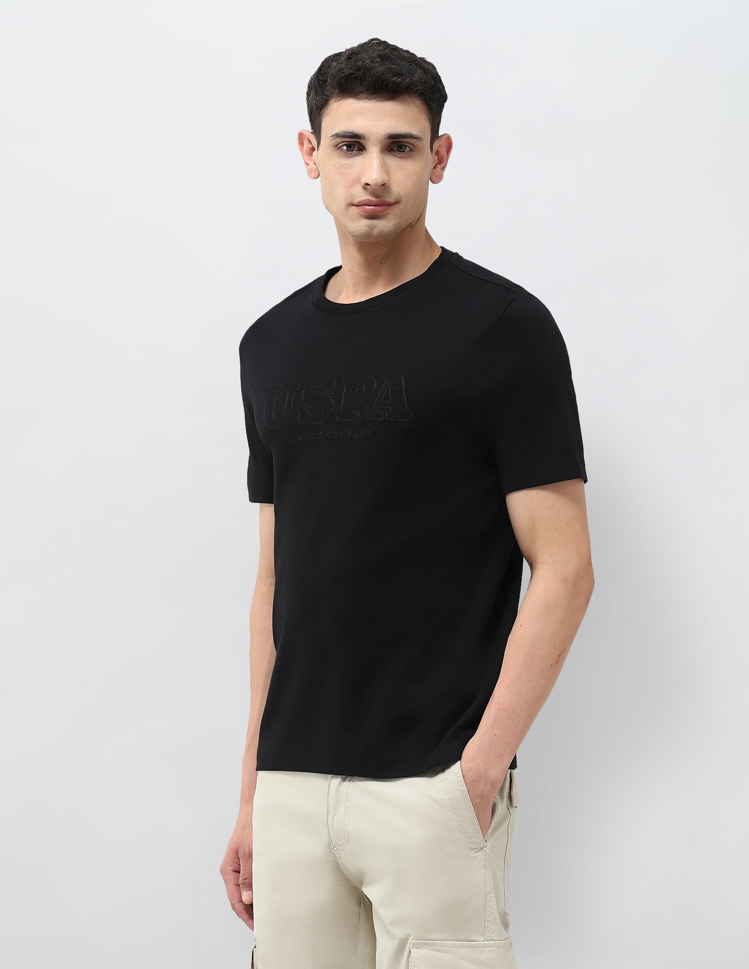 Monochrome Brand Embroidered T-Shirt Black - U.S. POLO ASSN. | Large