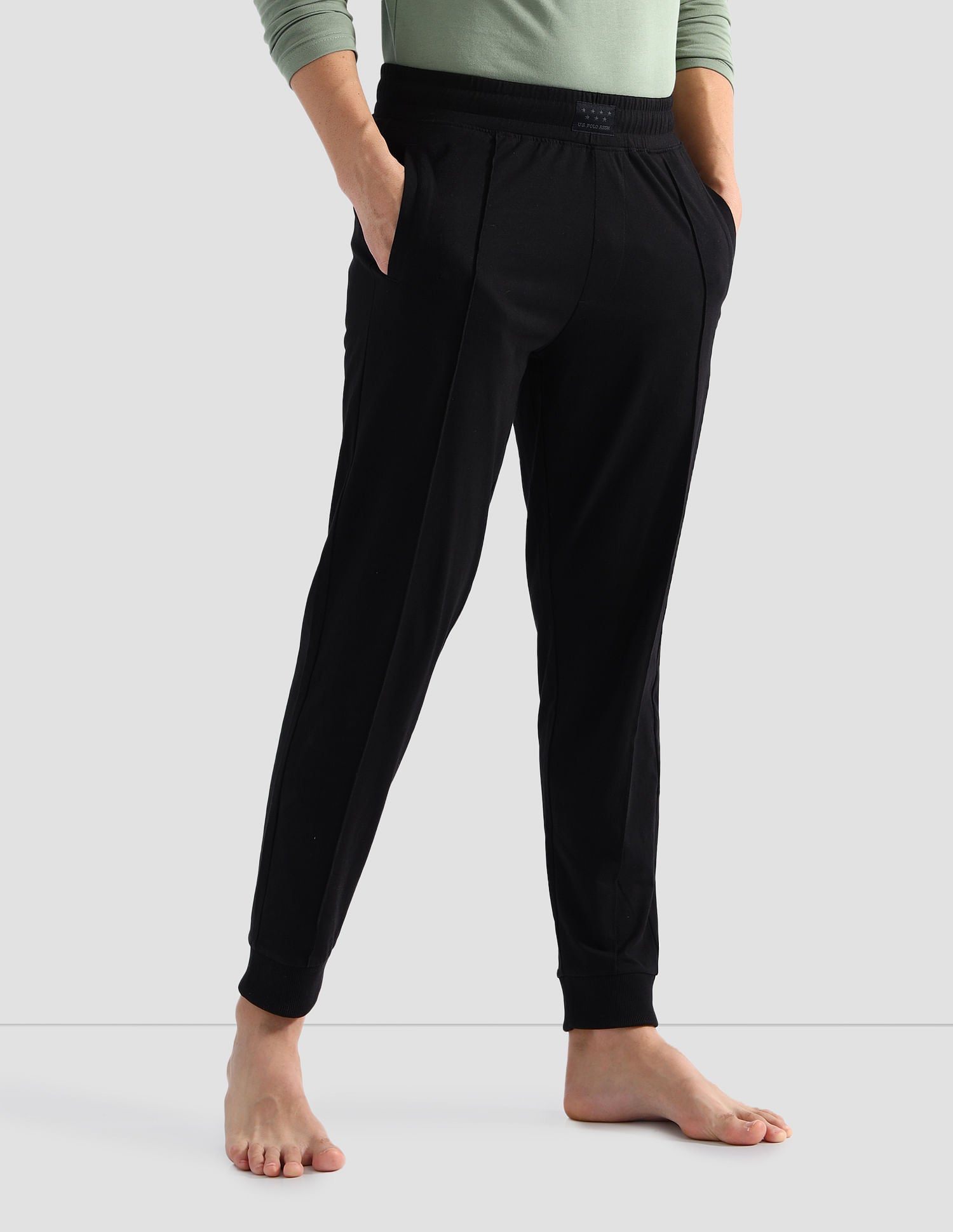 Solid Comfort Fit OJ006 Lounge Joggers - Pack Of 1 Black - U.S. POLO ASSN. | Large