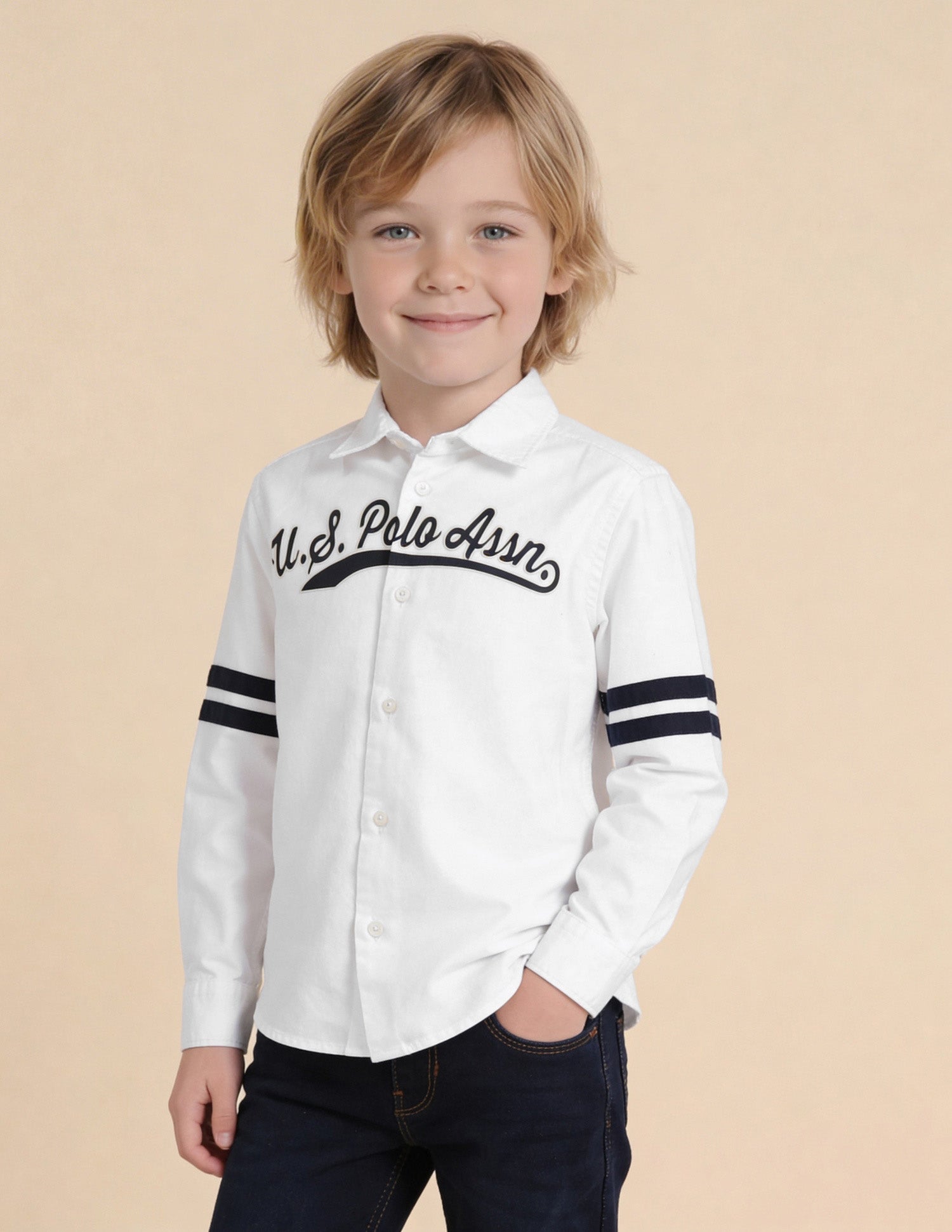 Brand Printed Oxford Shirt White - U.S. Polo Assn. India | Large