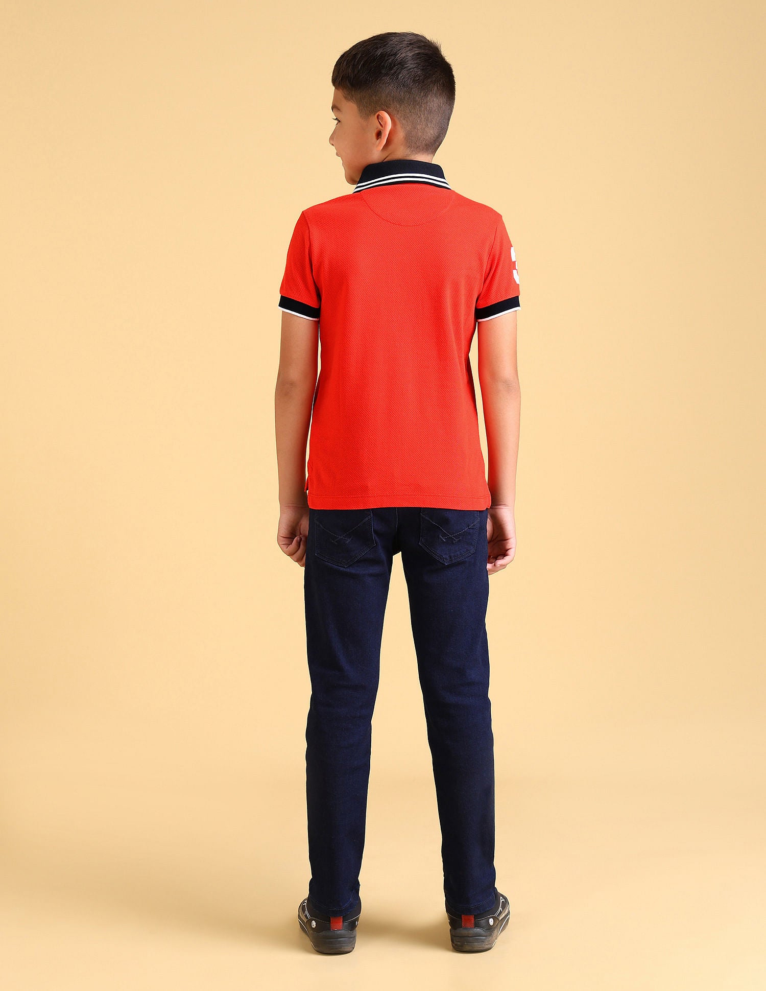 Regular fit Solid Polo Shirt Orange - U.S. Polo Assn. India | Large