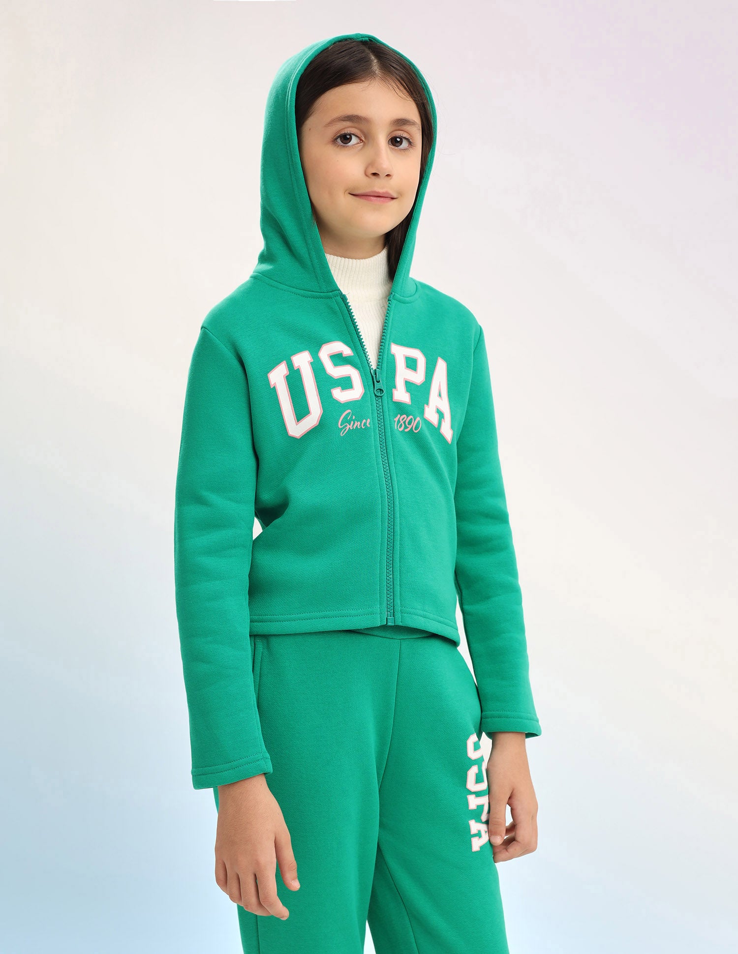 Brand Printed Regular Fit Sweatshirt Green - U.S. POLO ASSN. | Large