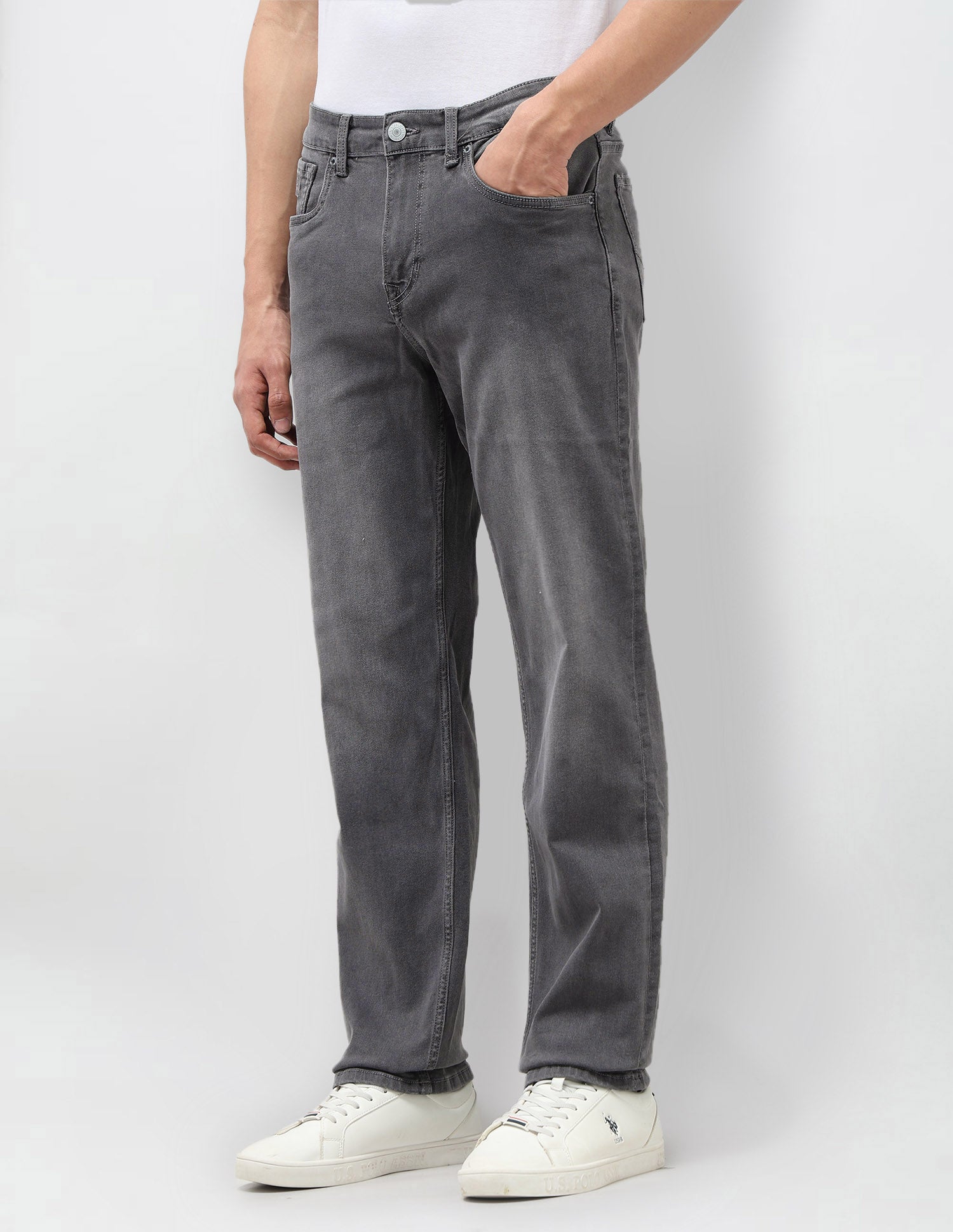 Shawn Relaxed Fit Grey Jeans Grey - U.S. Polo Assn. India | Large