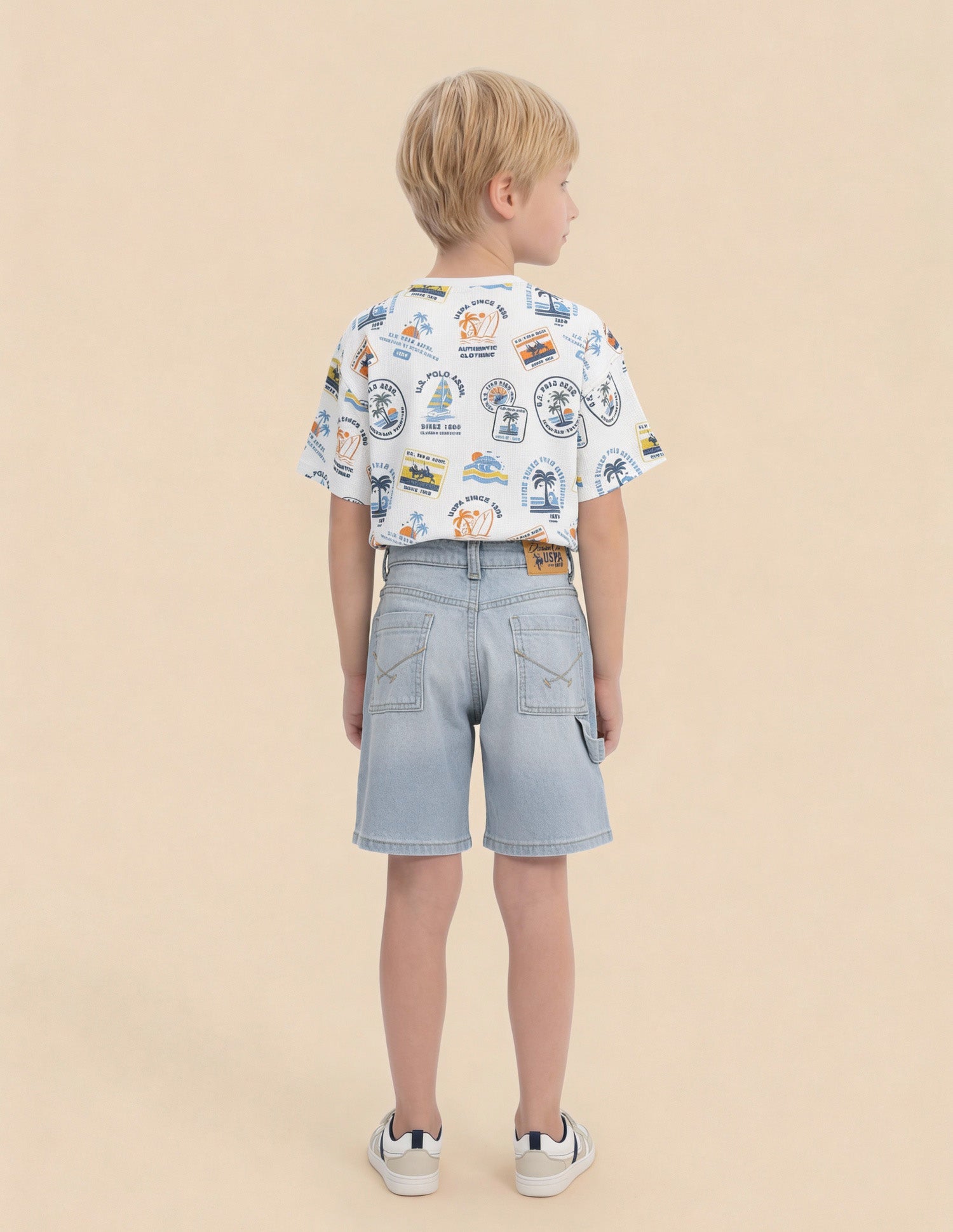 Boys Mid Rise Denim Shorts Light Blue - U.S. Polo Assn. India | Large