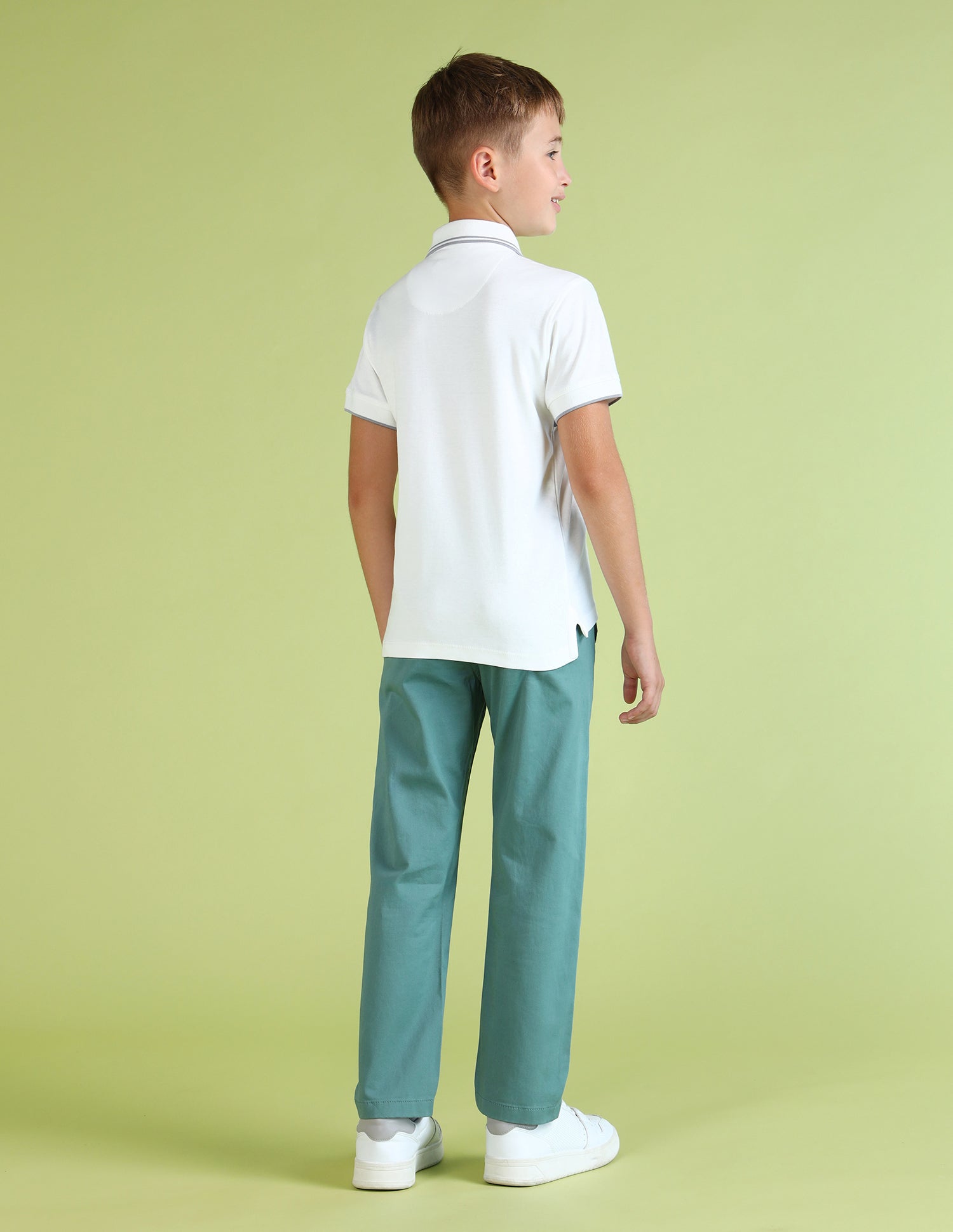 Boys Brand Printed Regular Fit Polo Shirt White - U.S. Polo Assn. India | Large