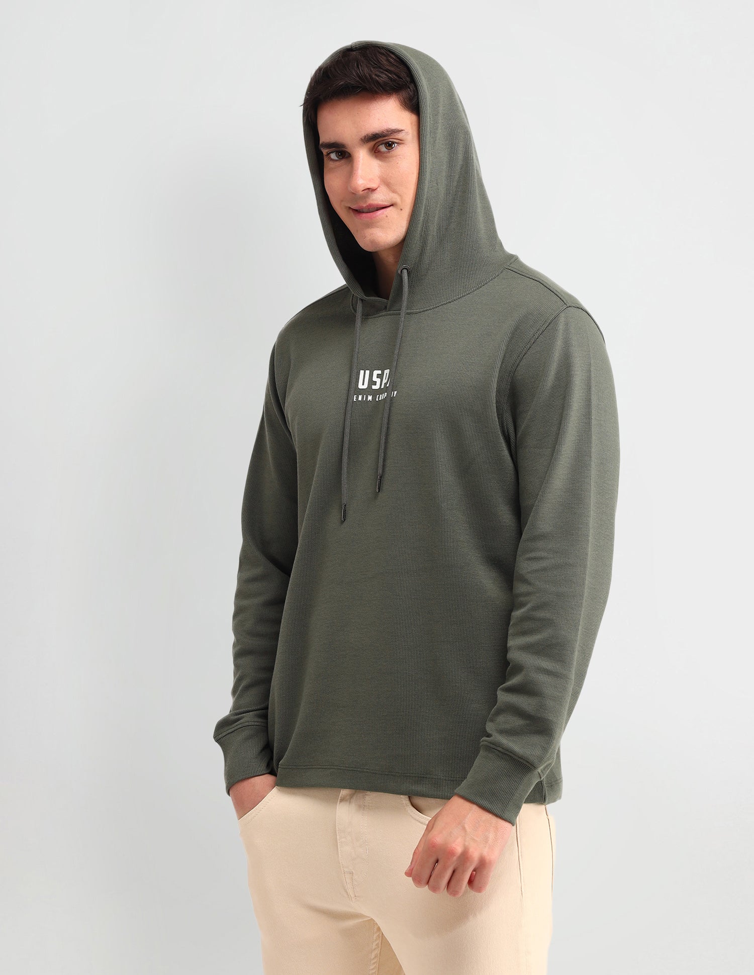 Brand Printed Muscle Fit T-Shirt Olive - U.S. Polo Assn. India | Large