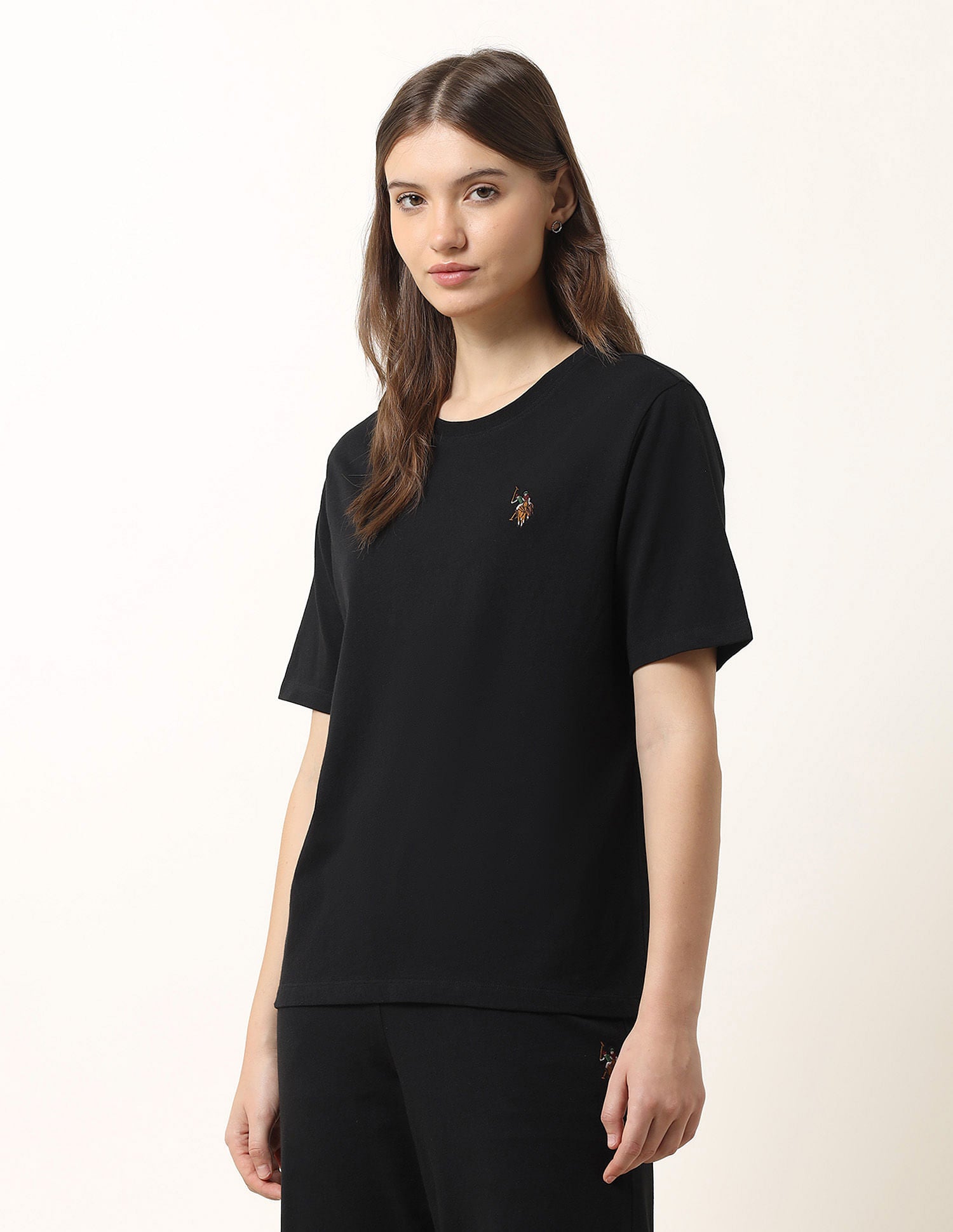 Boxy Fit Lounge T-Shirt Black - U.S. POLO ASSN. | Large