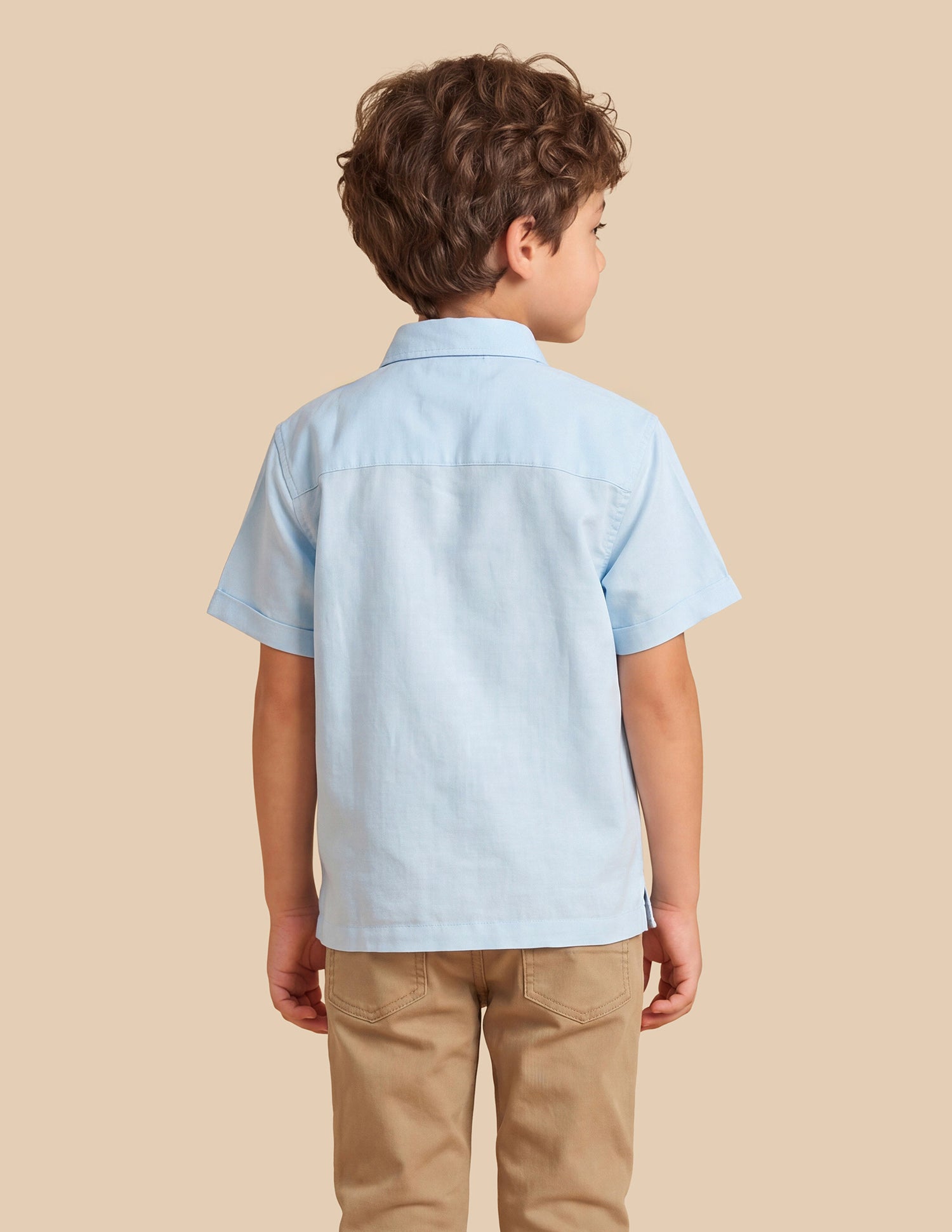 Boxy Fit Solid Shirt Light Blue - U.S. Polo Assn. India | Large