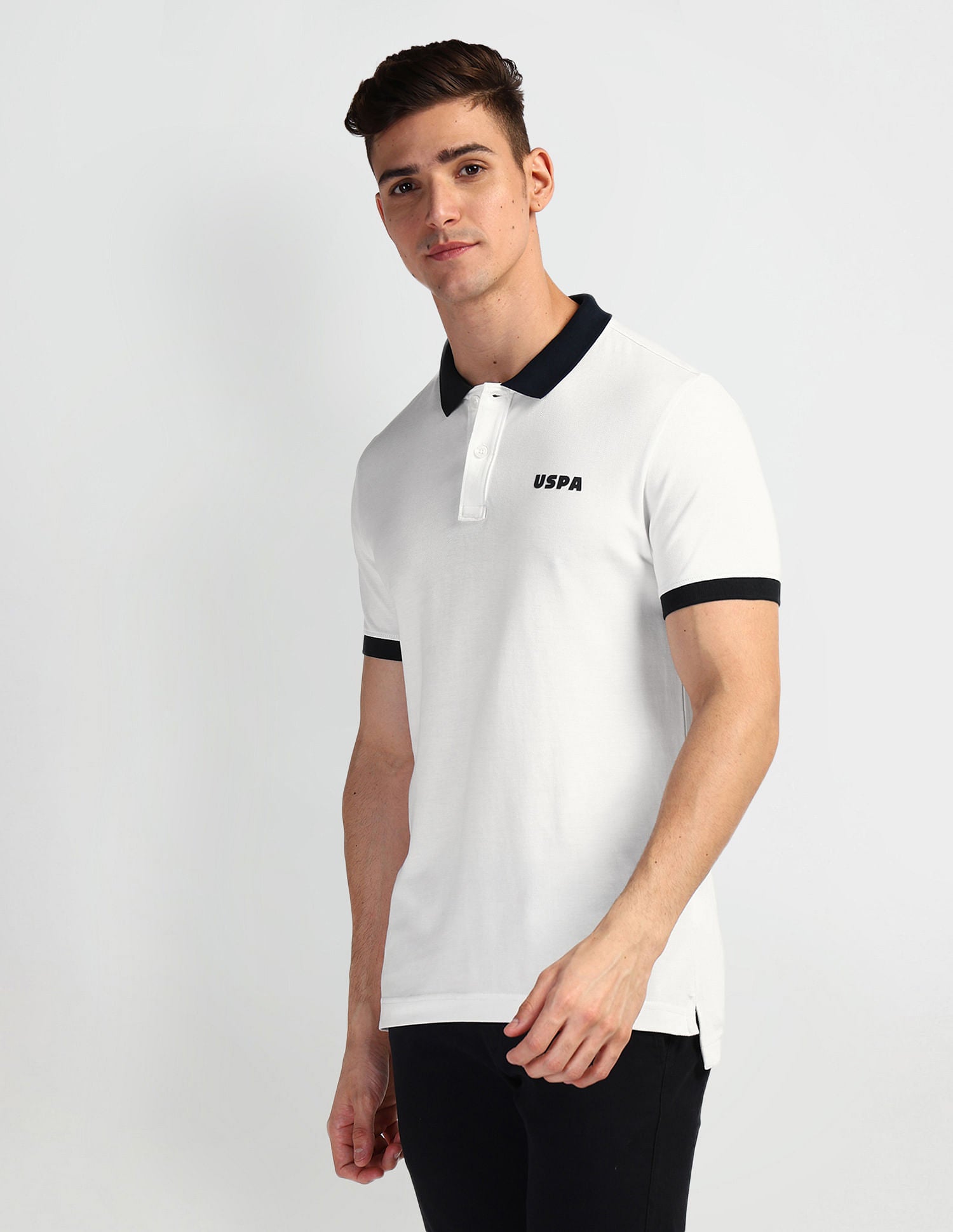 Muscle Fit Cotton Polo Shirt Ivory - U.S. Polo Assn. India | Large