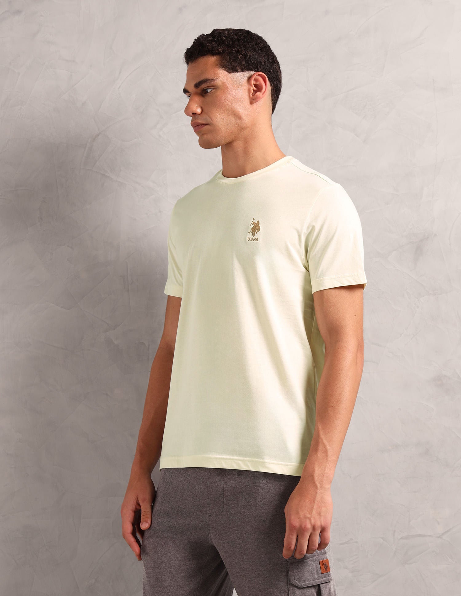 Pure Cotton Comfort Fit I633 Lounge T-Shirt - Pack Of 1 Off White - U.S. POLO ASSN. | Large