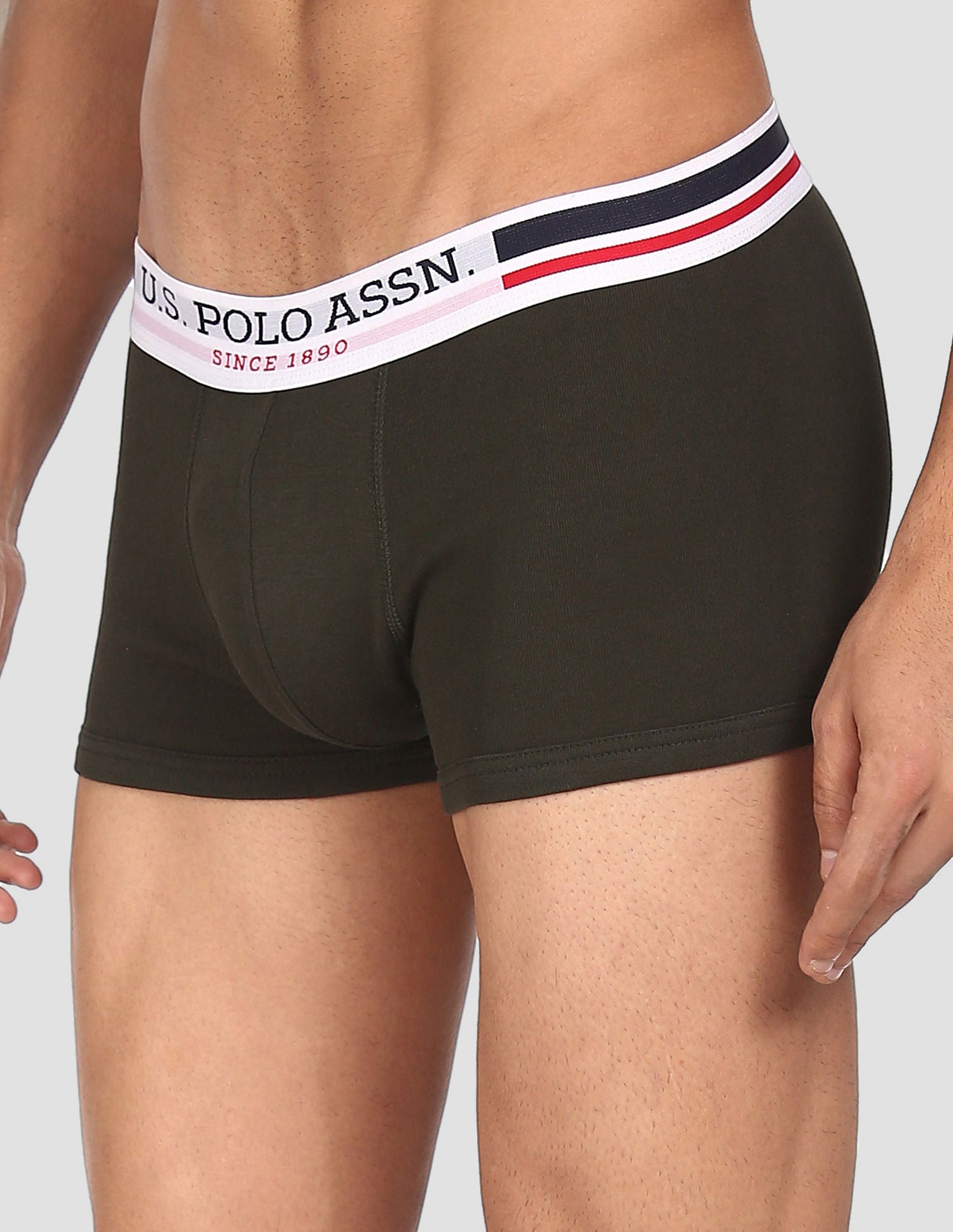 Mid Rise Cotton I641 Trunks - Pack Of 2 Navy and Olive - U.S. POLO ASSN. | Large