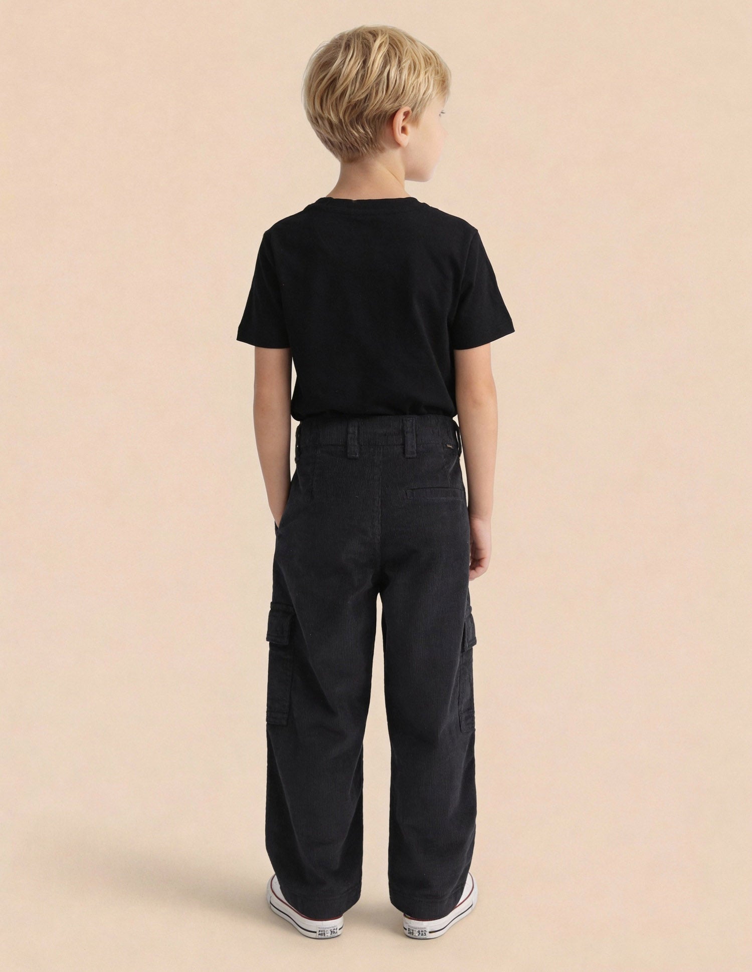 Boys Corduroy Relaxed Fit Cargo Trousers Navy - U.S. Polo Assn. India | Large