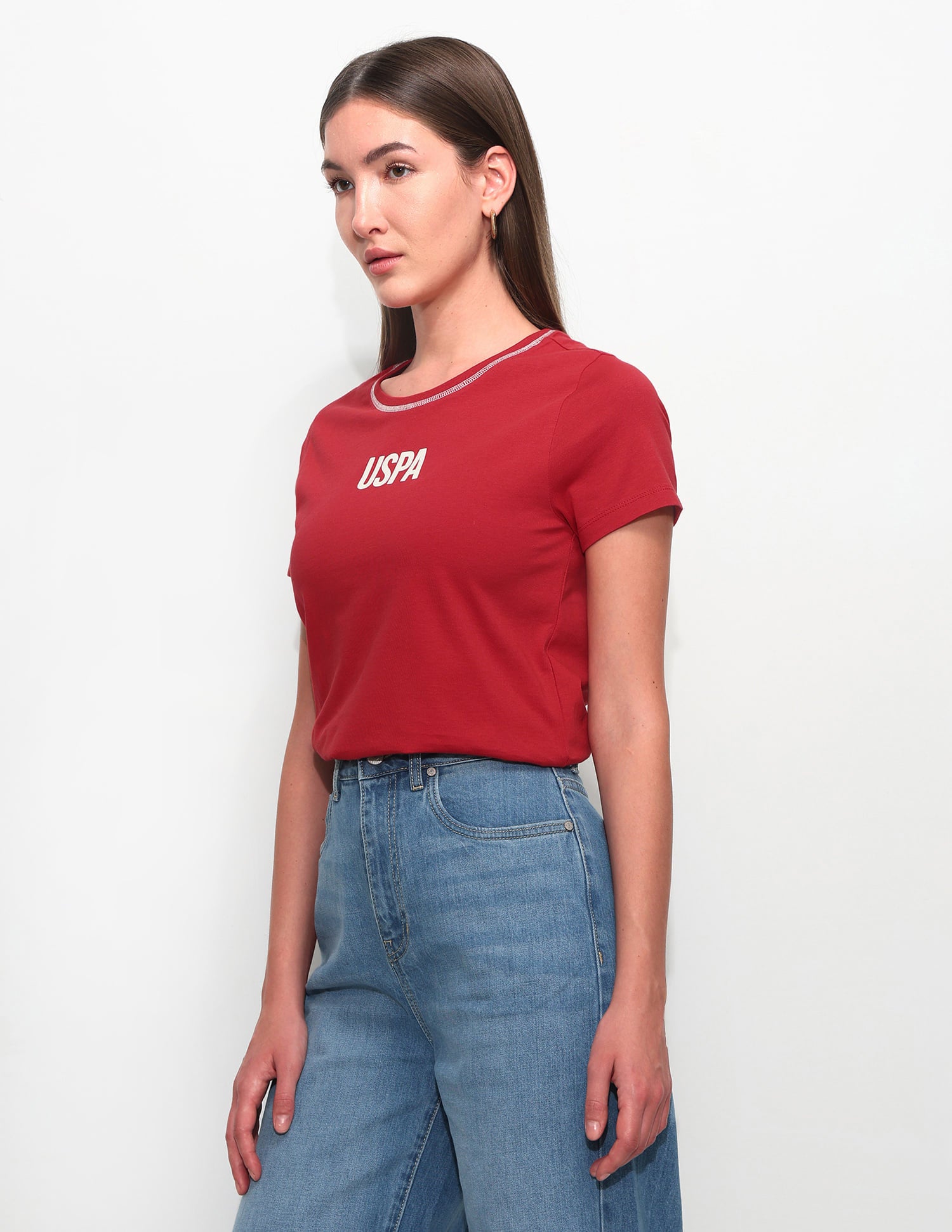 Regular Fit Brand Printed T-Shirt Red - U.S. Polo Assn. India | Large