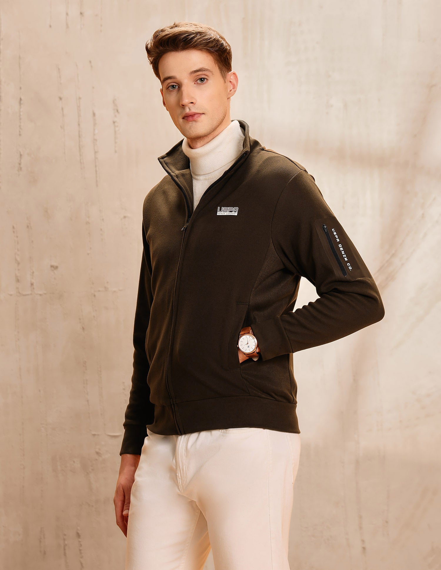 Solid Legend Of Horseshoe Sweatshirt Dark Khaki - U.S. POLO ASSN. | Large