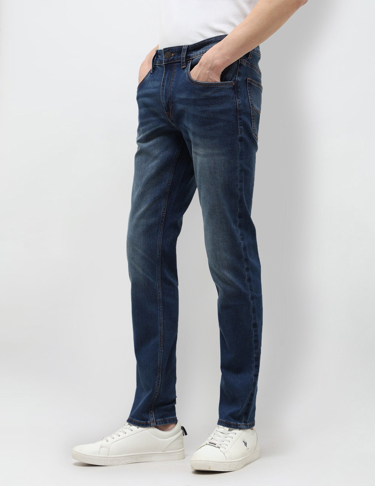 Brandon Slim Tapered Fit Blue Jeans Indigo - U.S. POLO ASSN. | Large