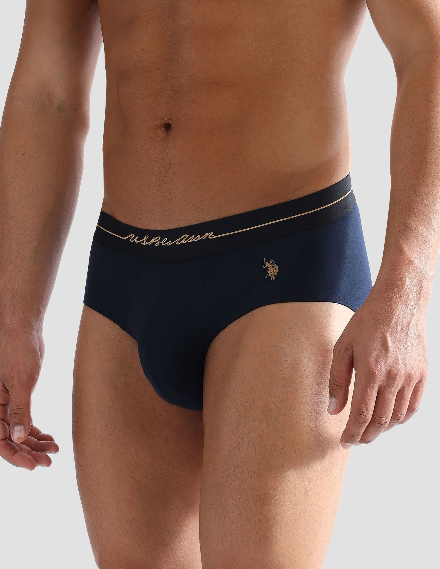 Elasticized Waist Solid PB004 Briefs - Pack of 1 Navy - U.S. POLO ASSN. | Large