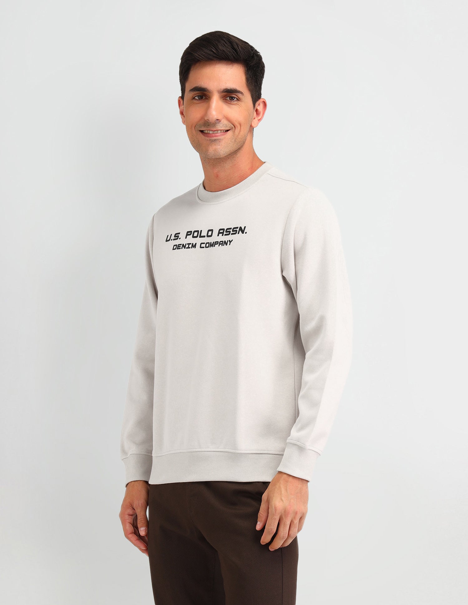 Brand Printed Regular Fit Sweatshirt Purple - U.S. Polo Assn. India | Large