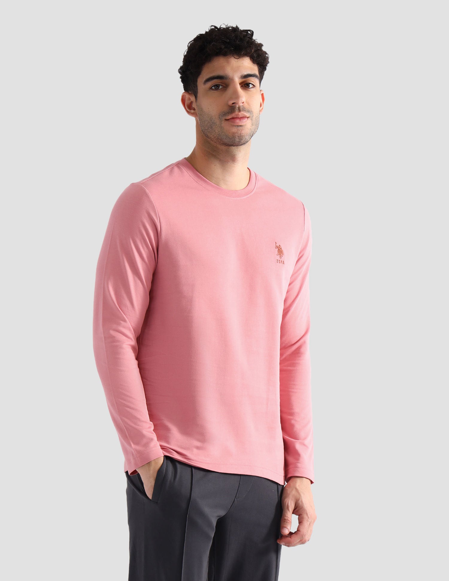 Pure Cotton Oversized OEE05 Lounge T-Shirt Pink - U.S. POLO ASSN. | Large
