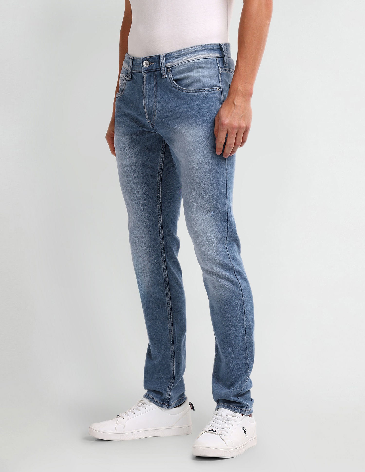 Brandon Slim Tapered Blue Jeans Blue - U.S. POLO ASSN. | Large