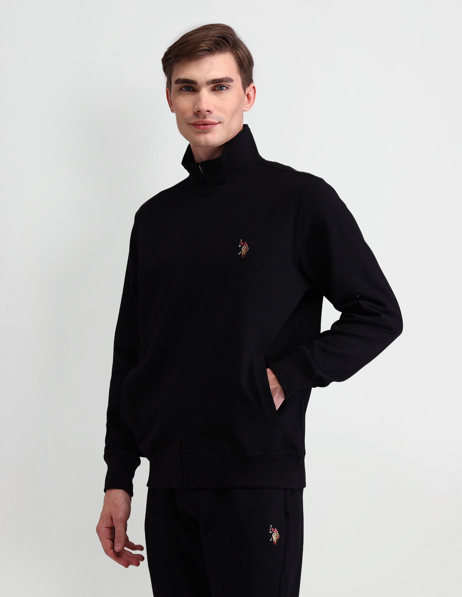 High Neck Slim Fit Sweatshirt Grey - U.S. POLO ASSN. | Large